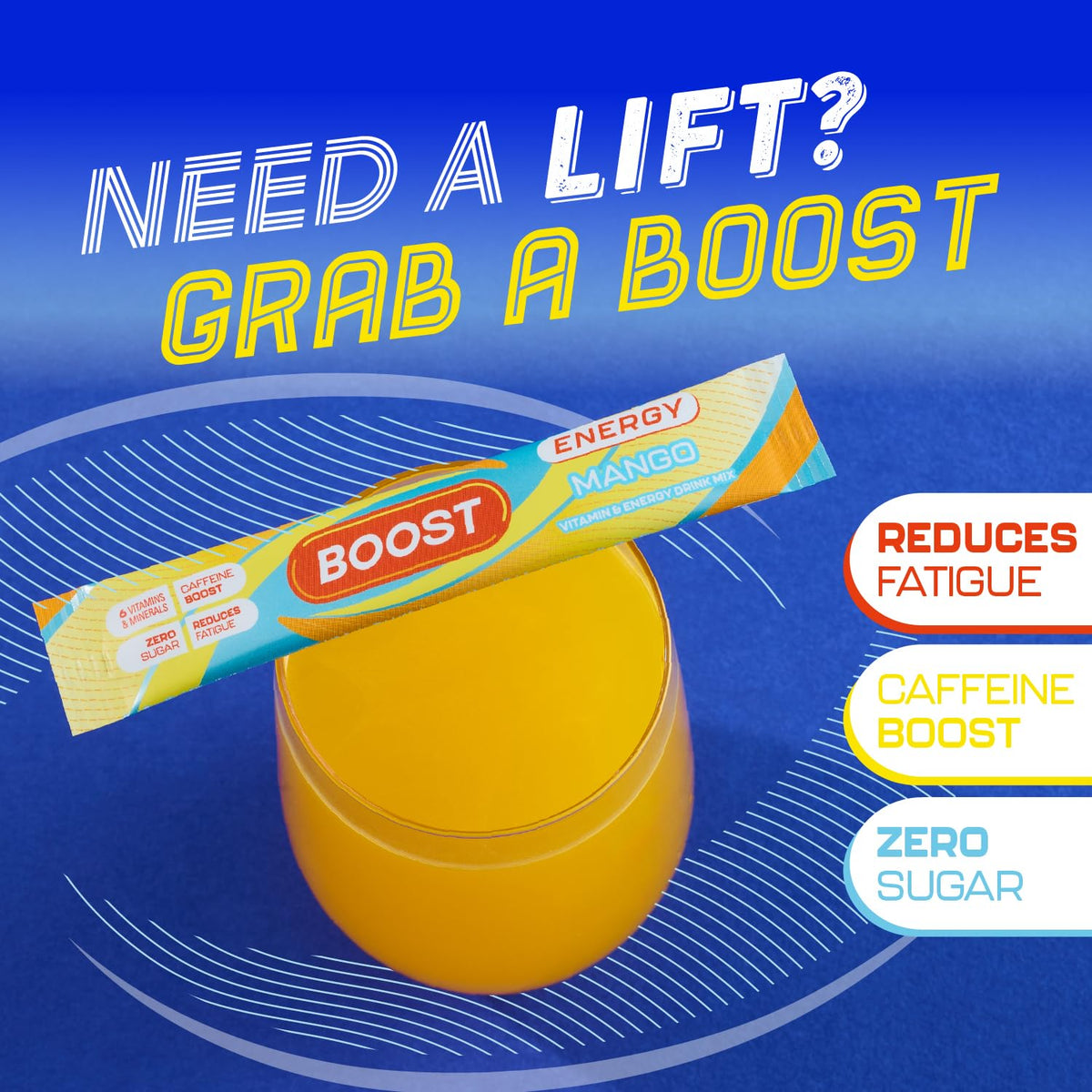 Boost Energy Powder Mango - Zero Sugar, 50mg Caffeine per Sachet | 6 x 5g Sachets 4
