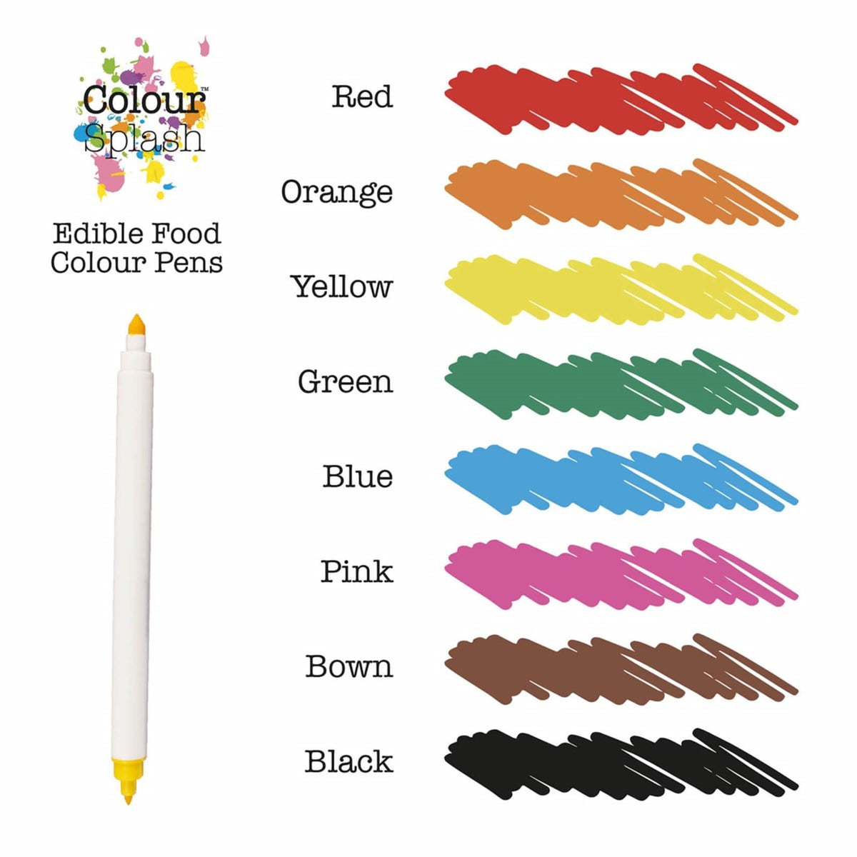 Colour Splash Edible Food Colouring Pens - Dual Tip, 8 Colours, 2ml Pack of 1 5