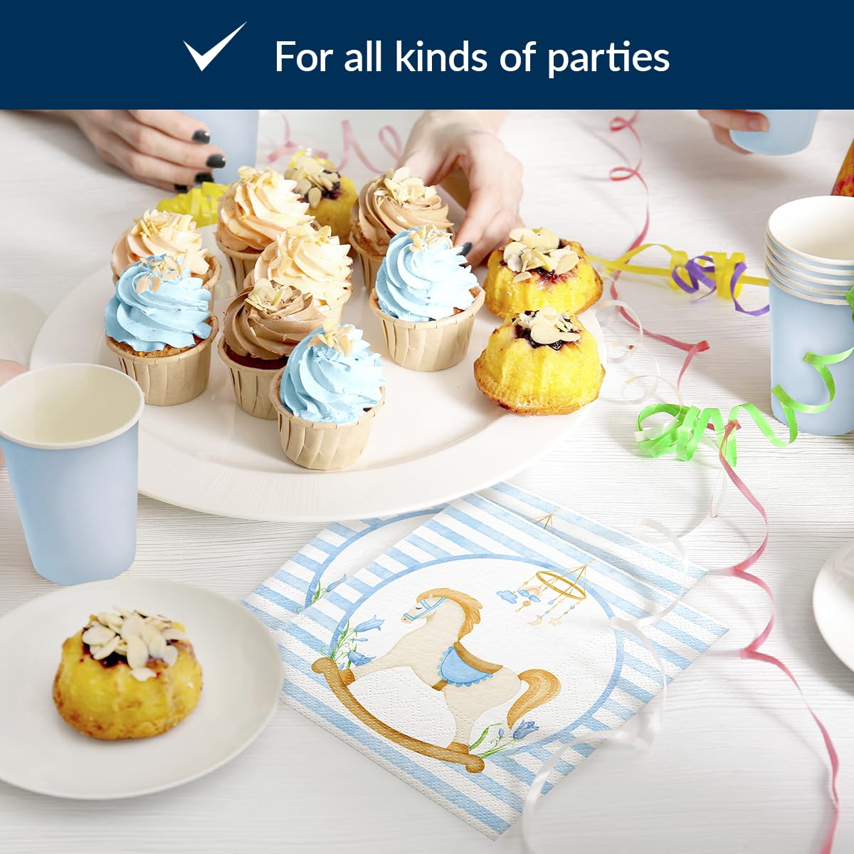 PAW Decor Collection Paper Napkins - Pastel Dream Blue, 33 x 33 cm, 20 Pack 4