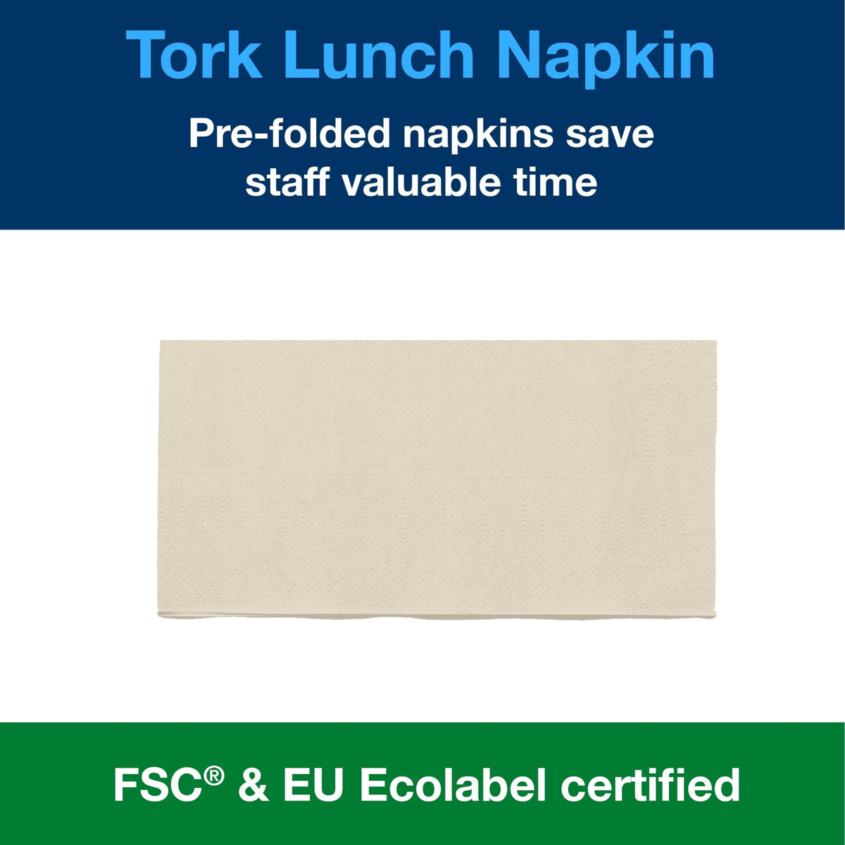 Tork Natural Lunch Napkins - 2 Ply, 1/8 Fold, 200 Count