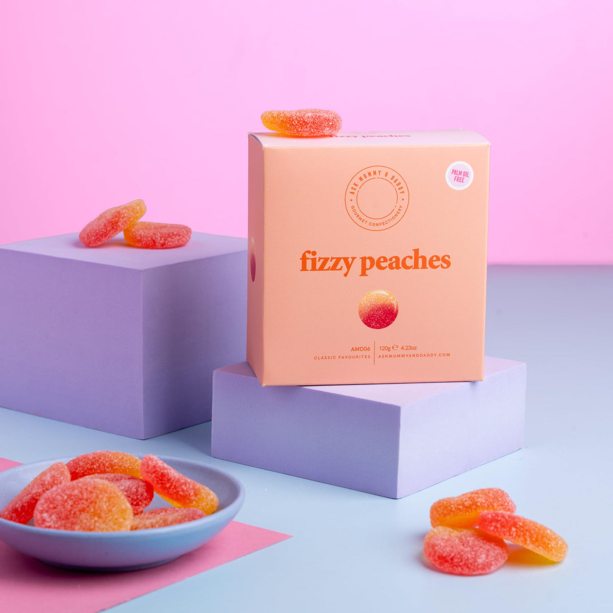 Ask Mummy & Daddy Fizzy Peaches Gift Box - 120g