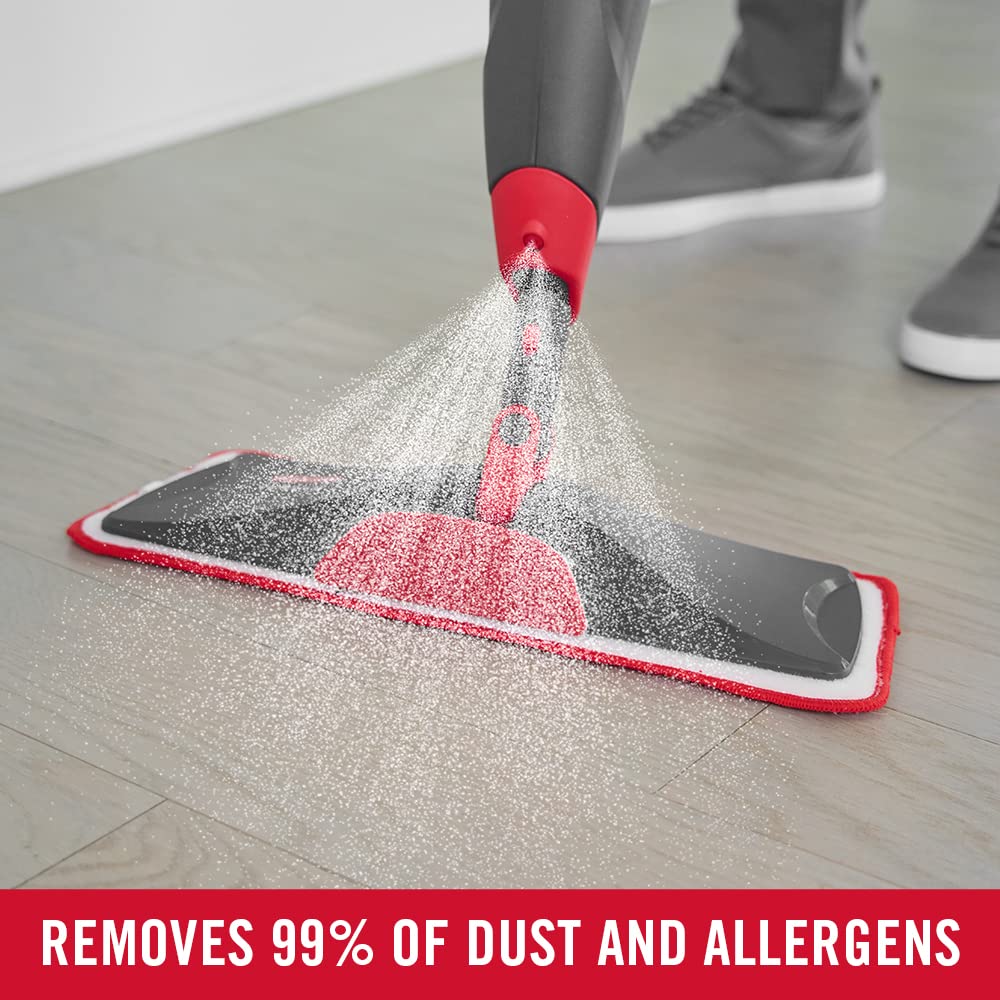 Rubbermaid Microfiber Reveal Spray Mop Floor Cleaning Kit - Removes 99% of Dust & Allergens | Multi-Surface Use | Includes 3 Pads 6