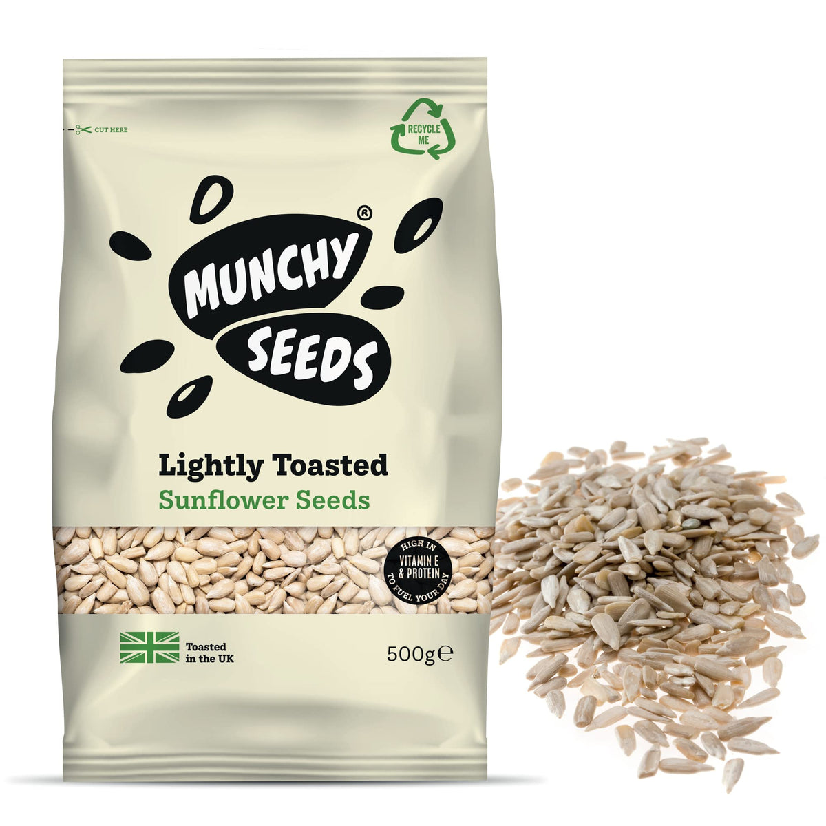 Munchy Seeds Lightly Toasted Sunflower Seeds - 500g | Source of Protein & Vitamin E | Gluten-Free 2