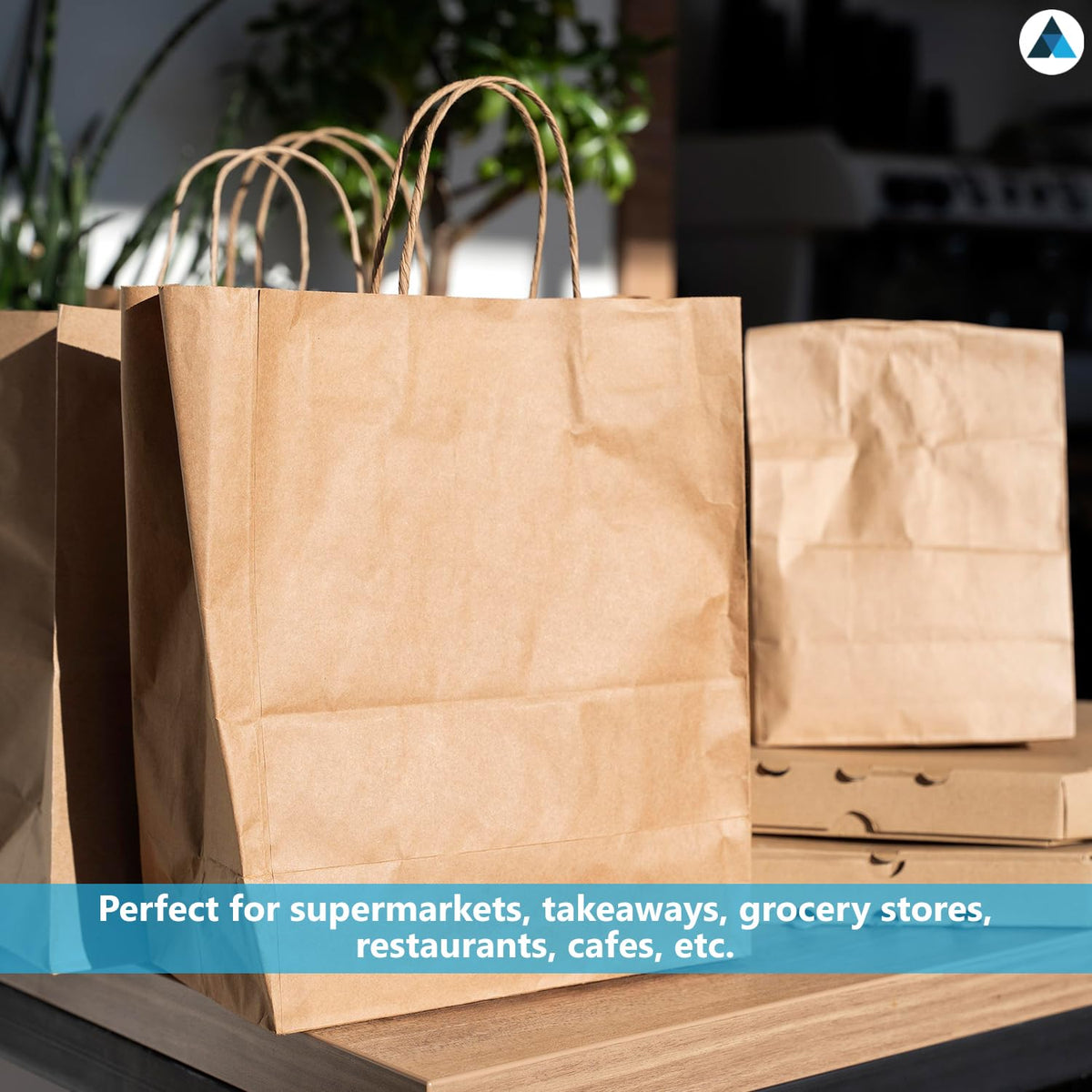 Nationwide Paper Kraft Paper Bags - Food Safe, Extra Large Plus (320x220x280mm), 25 Count