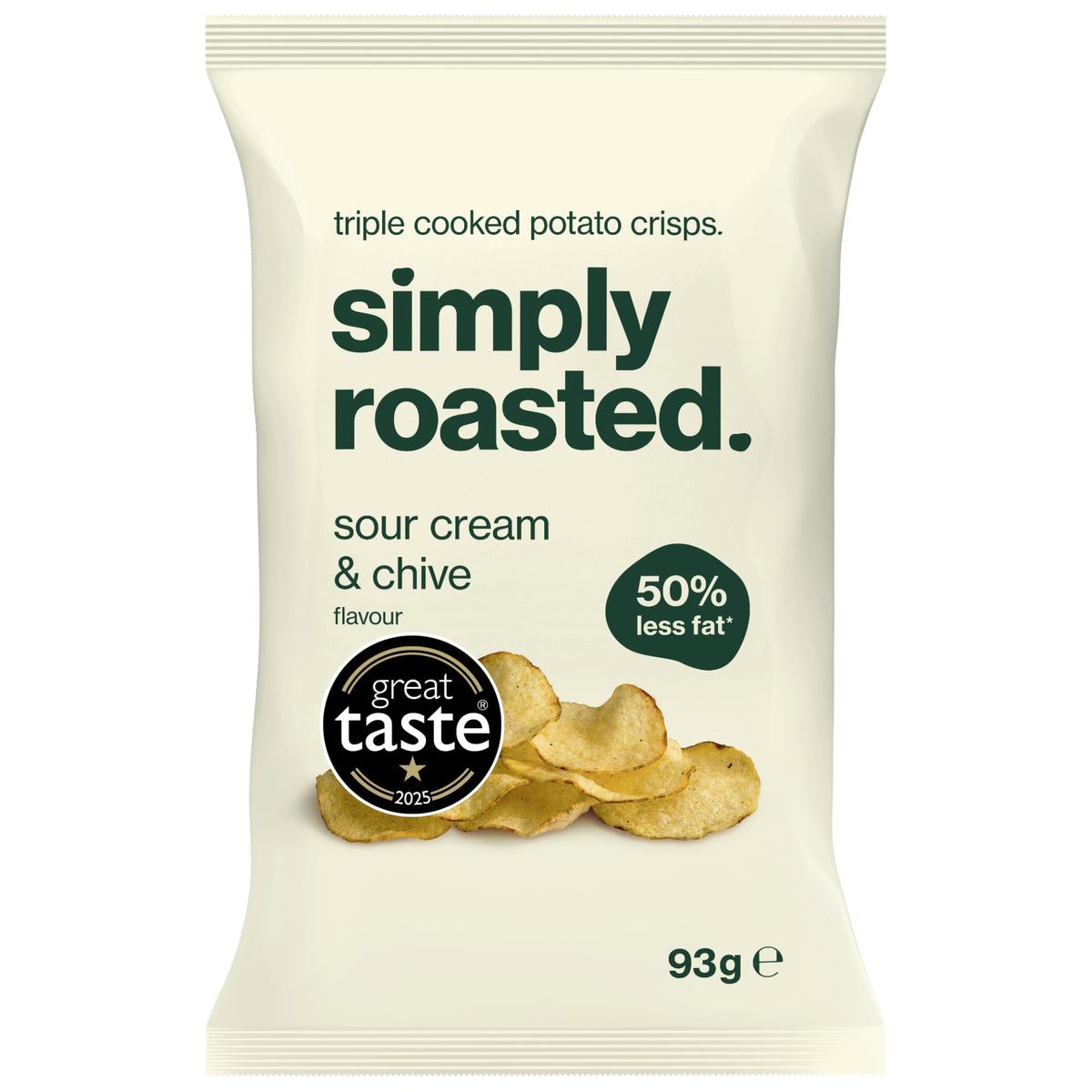Simply Roasted Sour Cream & Chive Crisps - 6 x 93g Sharer Bags | Roasted, Not Fried 1