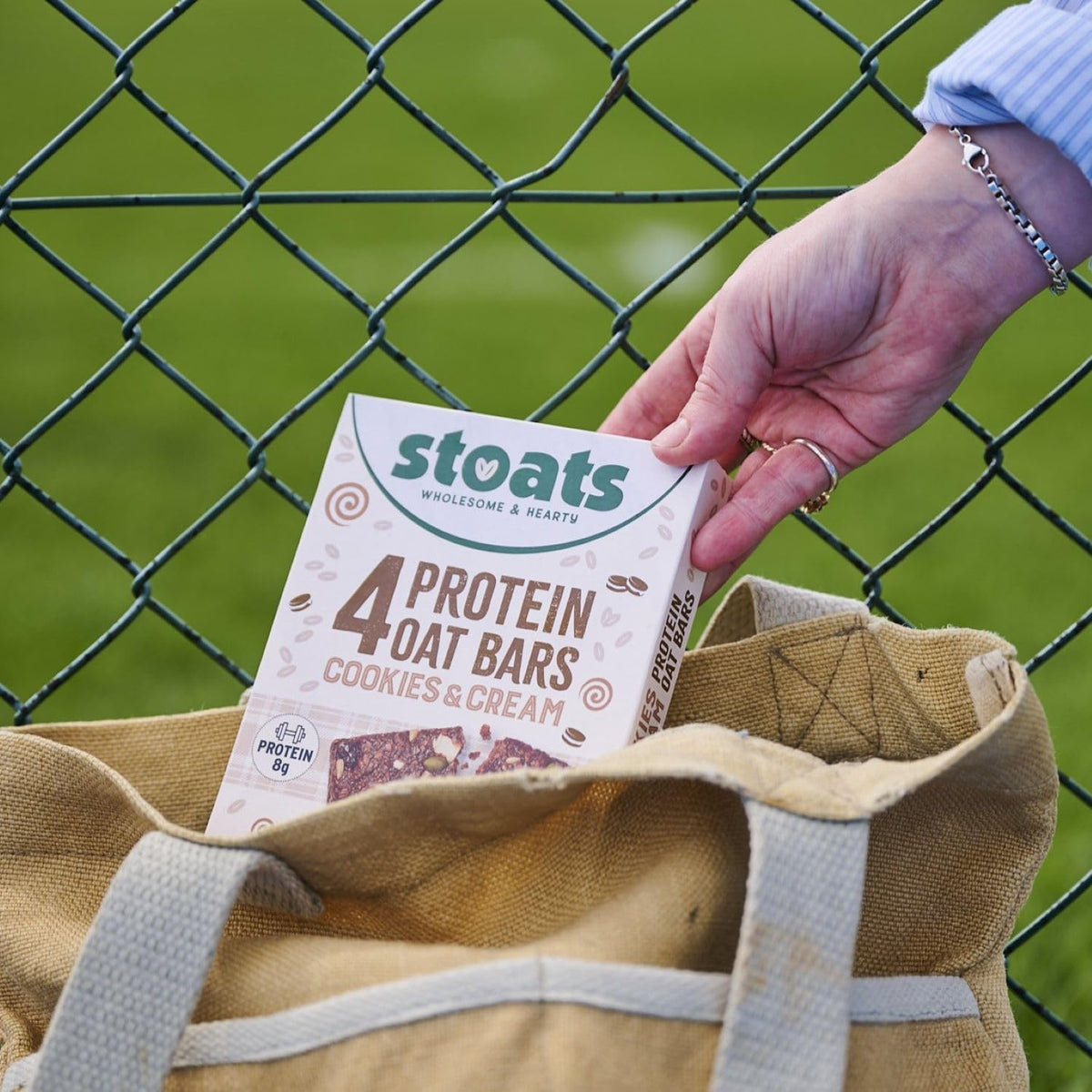 Stoats Cookies & Cream Protein Oat Bars - 16 Pack | High Protein & Fibre
