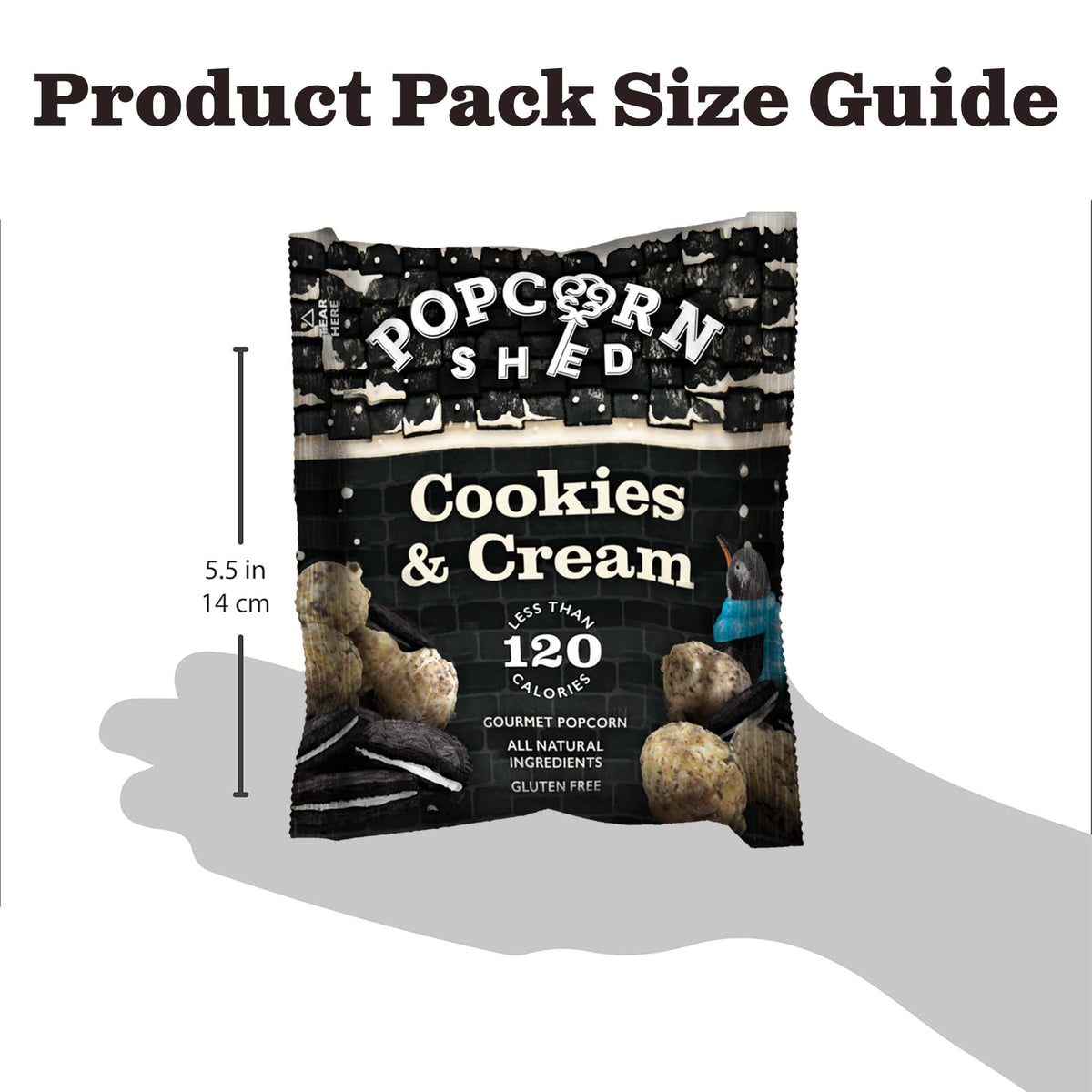 Popcorn Shed Cookies & Cream Gourmet Popcorn - Gluten Free, 16 x 24g Packs 4