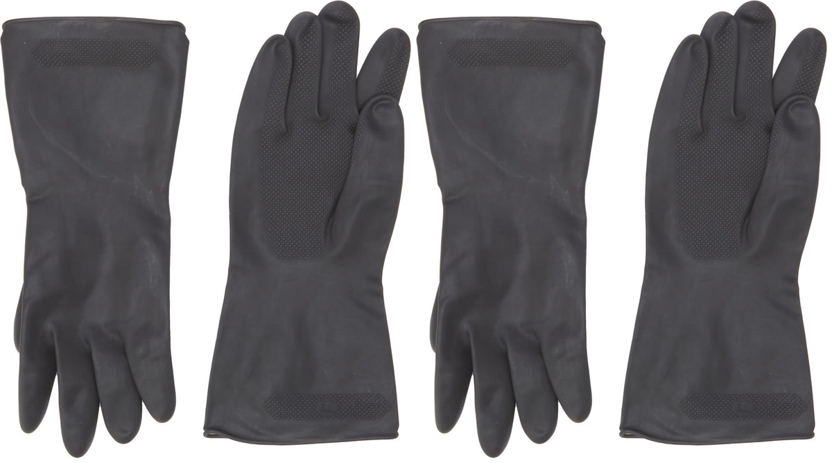 Elliott Heavy Duty Household Rubber Gloves - Extra Large, Black, Flock Lined, Easy Grip