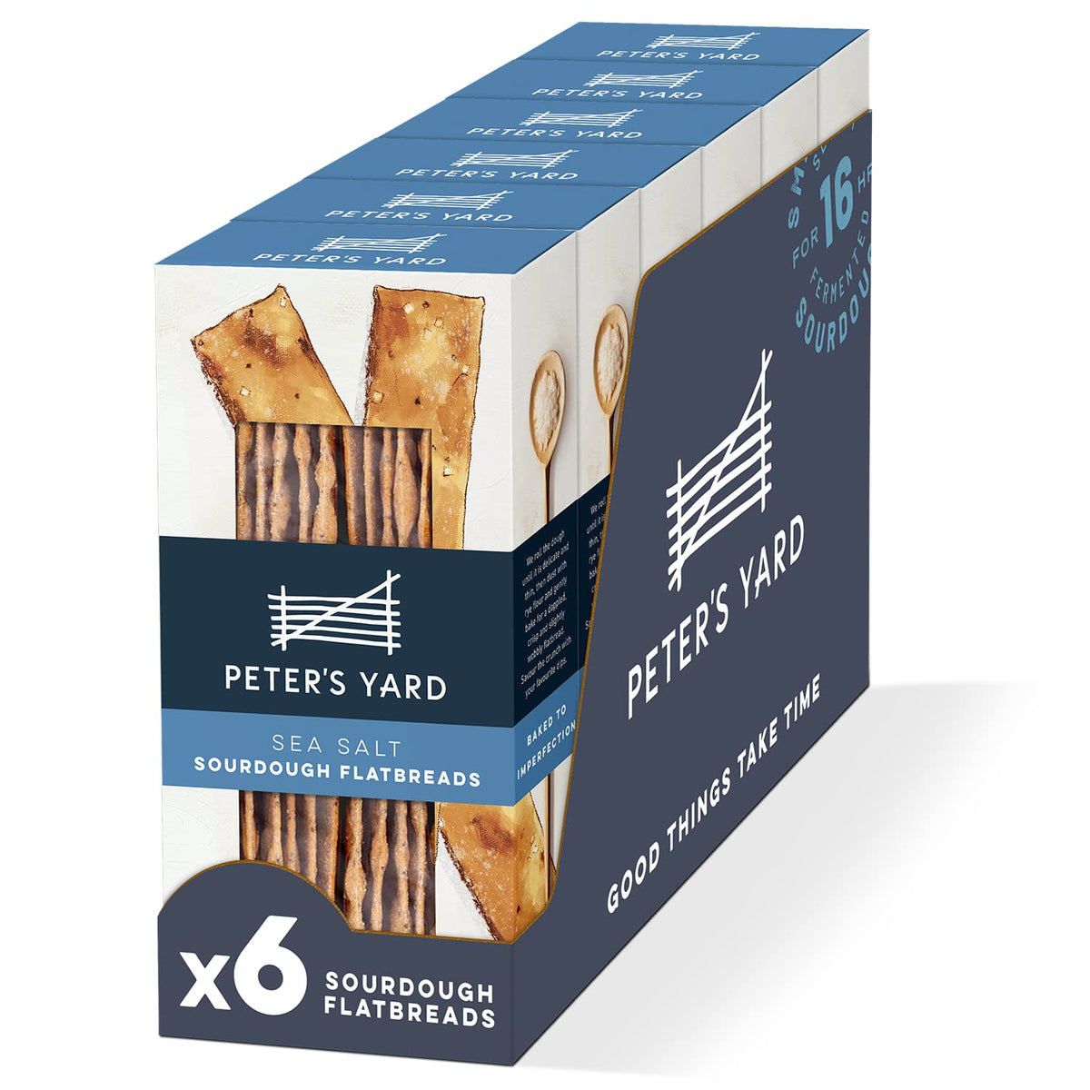 Peter's Yard Sea Salt Sourdough Flatbreads - High Fibre, Vegan Snack, 115g Pack 1