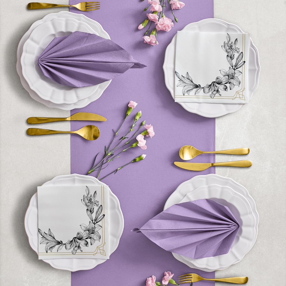 PAW Decor Collection Royal Lily Airlaid Napkins - 50 Pack, 40 x 40 cm 4