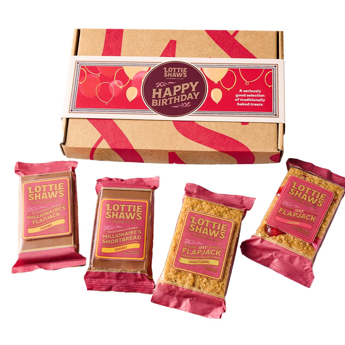 Lottie Shaw's Happy Birthday Baked Treats Letterbox Gift - 4 Count Pack | 340g