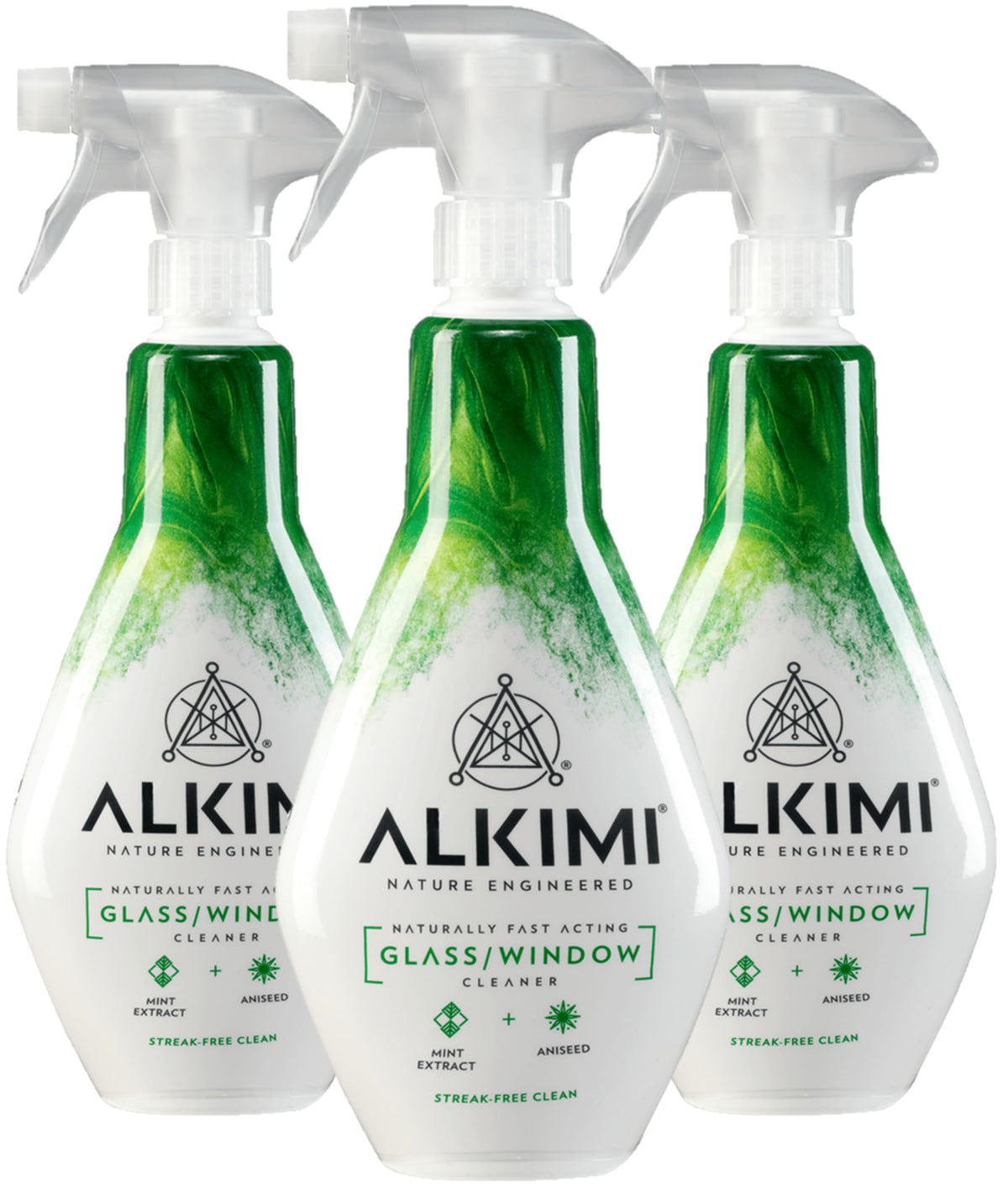 ALKIMI Glass & Window Cleaning Spray - Streak-Free Shine, Pack of 3 x 500ml