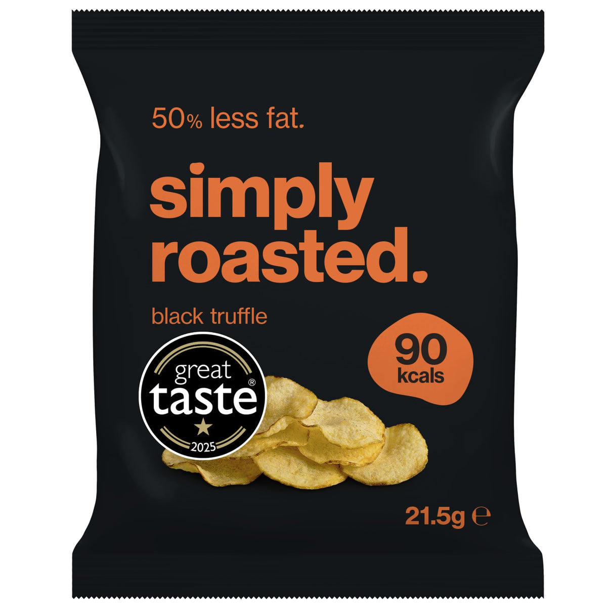 Simply Roasted Black Truffle Crisps - 50% Less Fat | 24 x 21.5g Bags | Gluten-Free