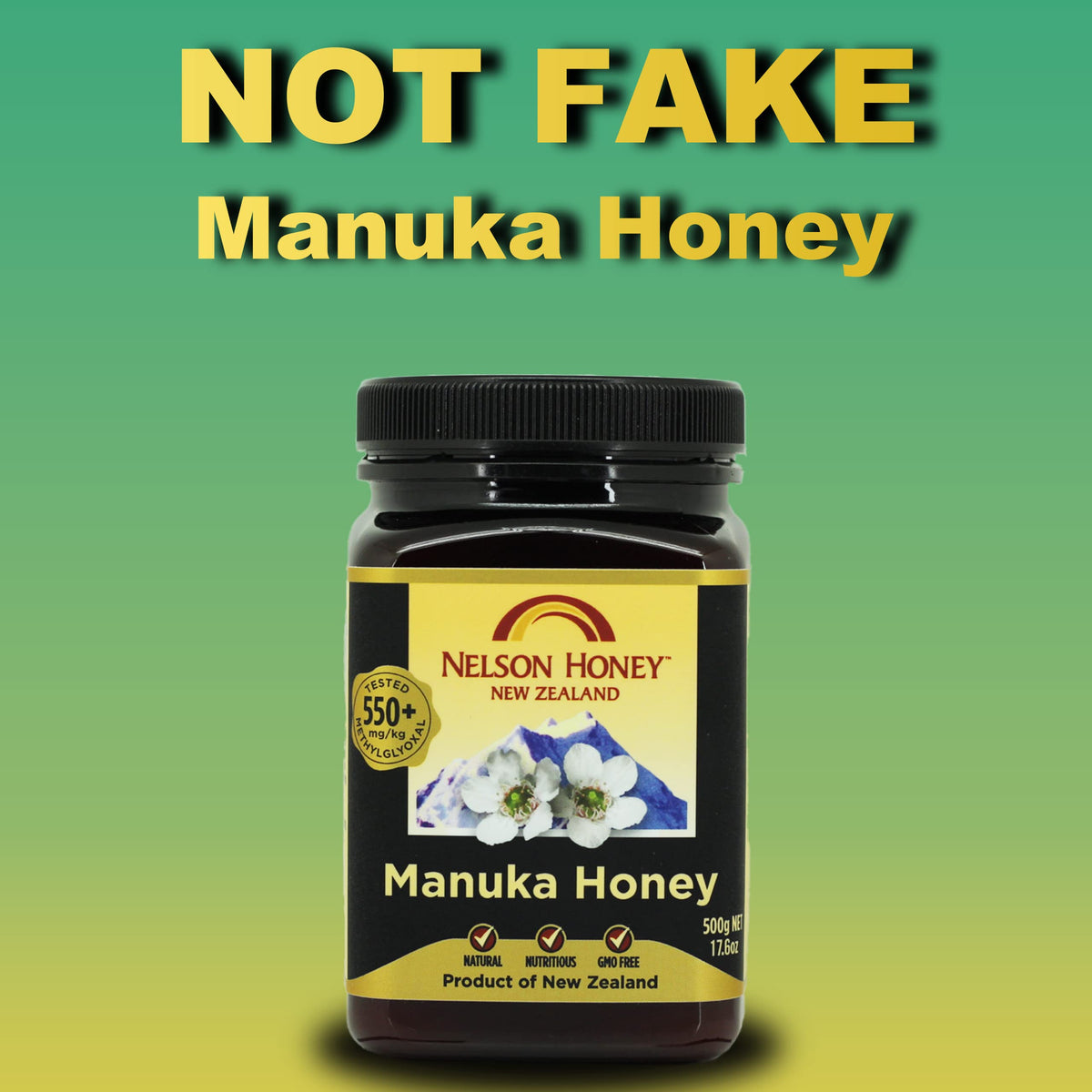 Nelson Honey New Zealand Manuka Honey 550+ MGO - 500g
