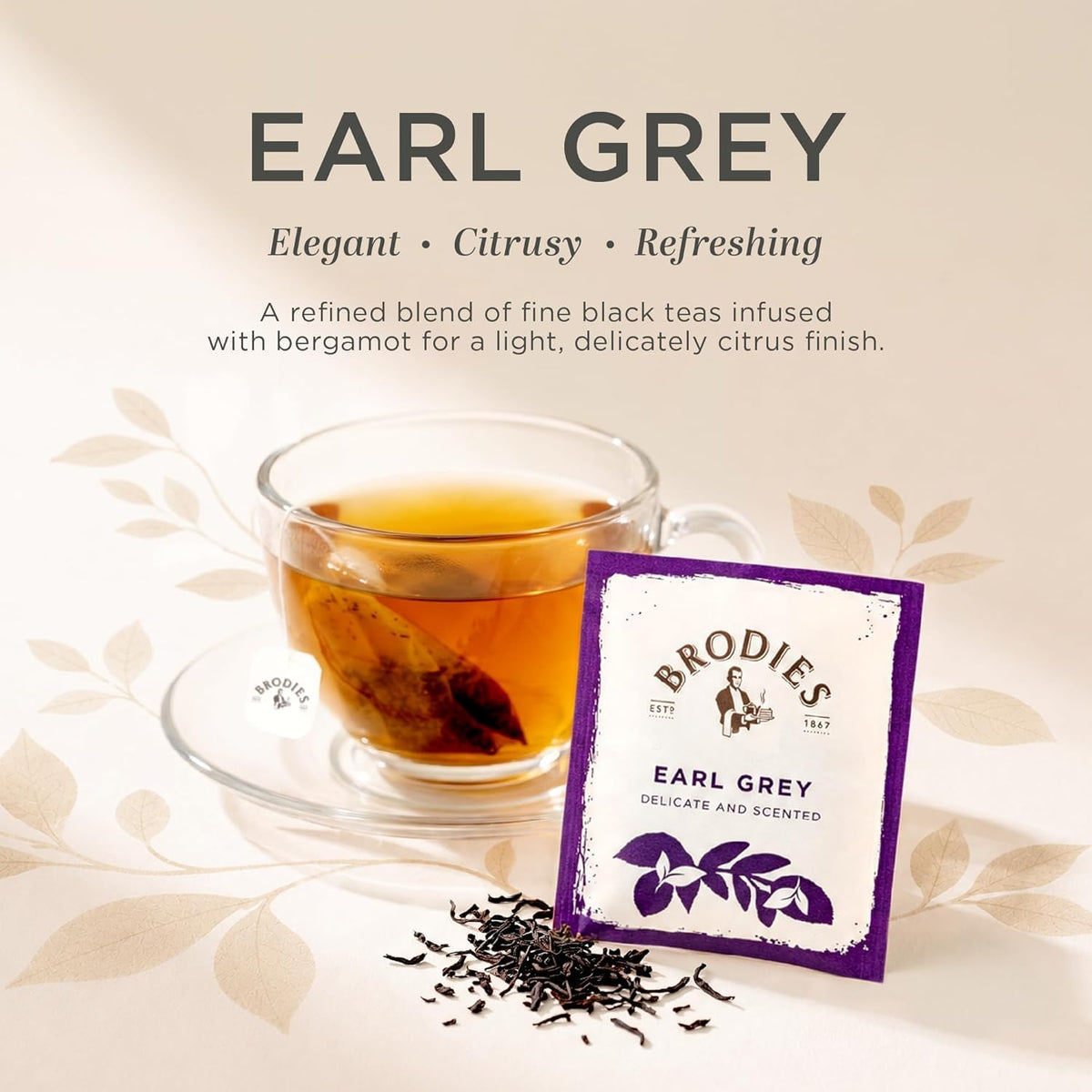Brodies Earl Grey Black Tea - 250 Individually Wrapped Teabags | Bergamot Scented | Eco-Friendly Dispenser Box 2