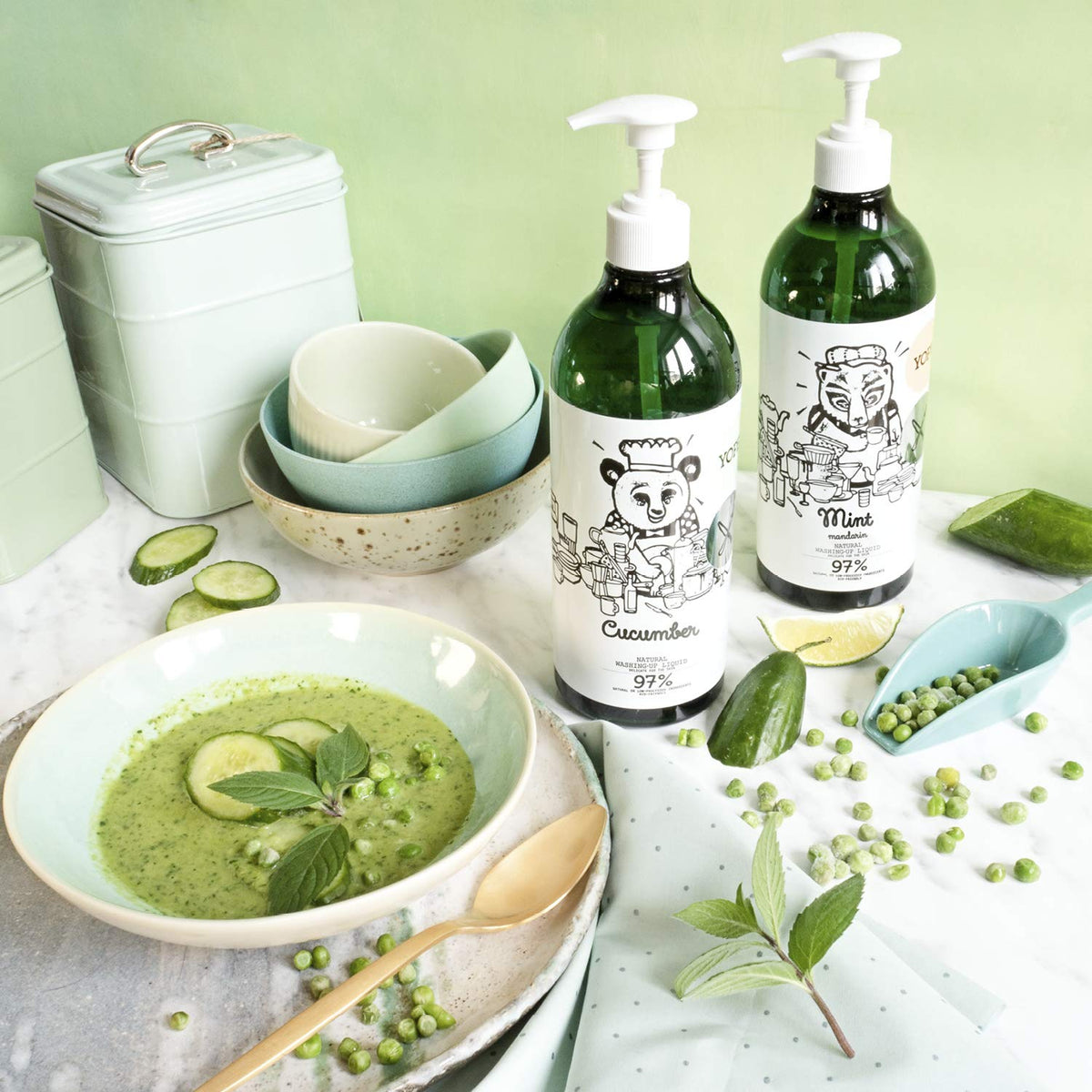 Yope Natural Detergent Washing-Up Liquid - Mint & Mandarin Scent | Vegan | Cruelty-Free | 750 ml (Pack of 2) 4