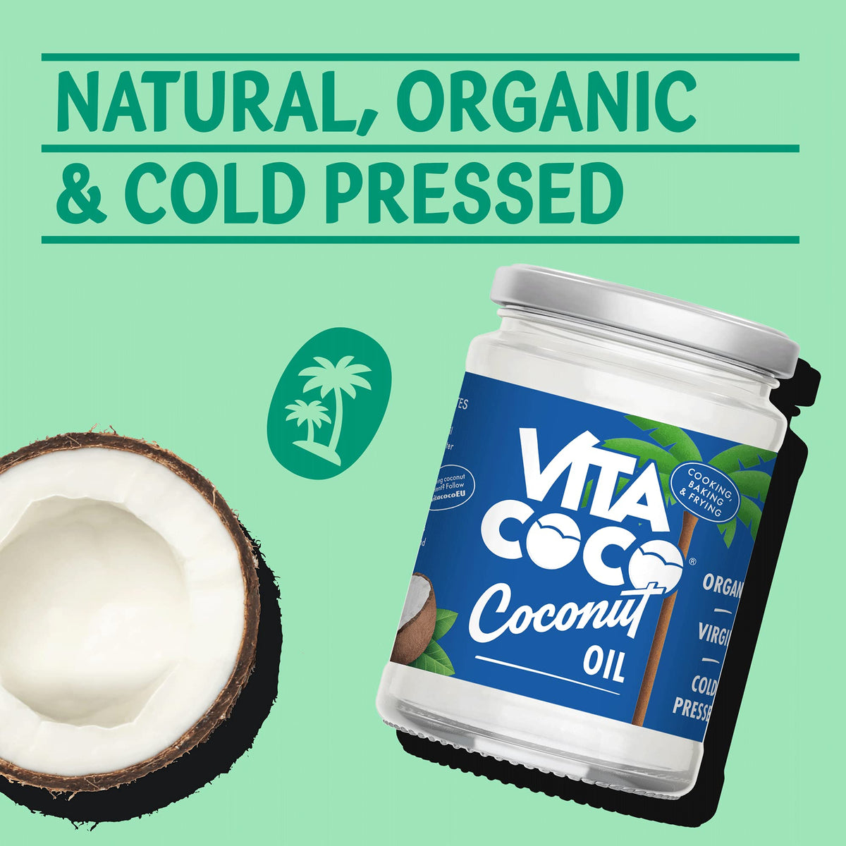 Vita Coco Organic Coconut Oil - Extra Virgin, Cold Pressed, 500ml (Pack of 2)