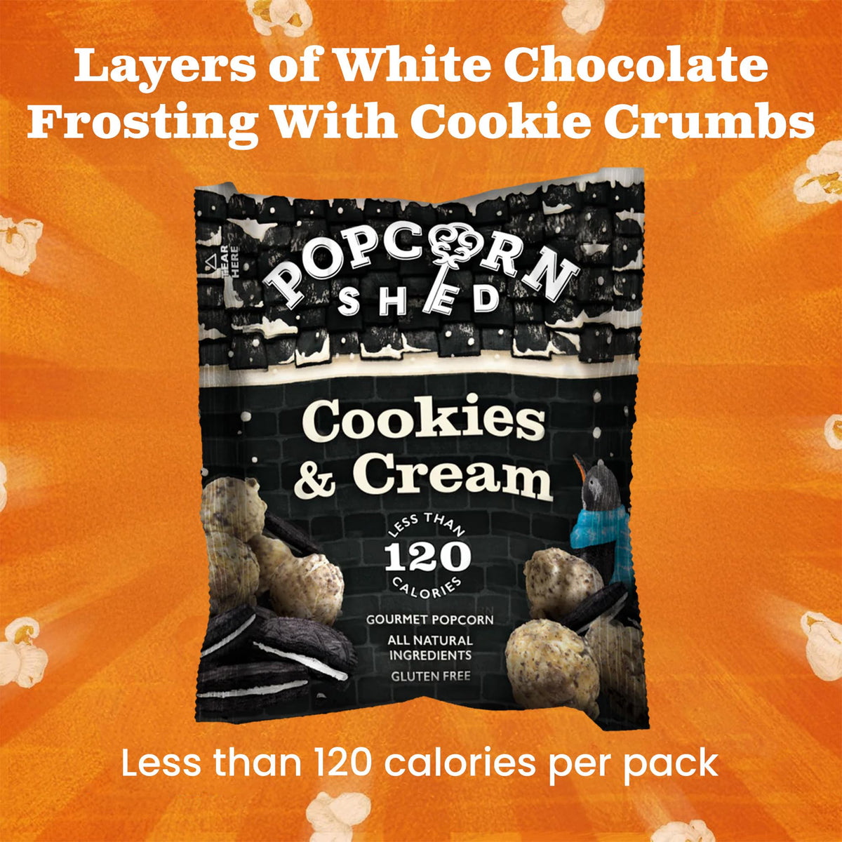 Popcorn Shed Cookies & Cream Gourmet Popcorn - Gluten Free, 24g 7
