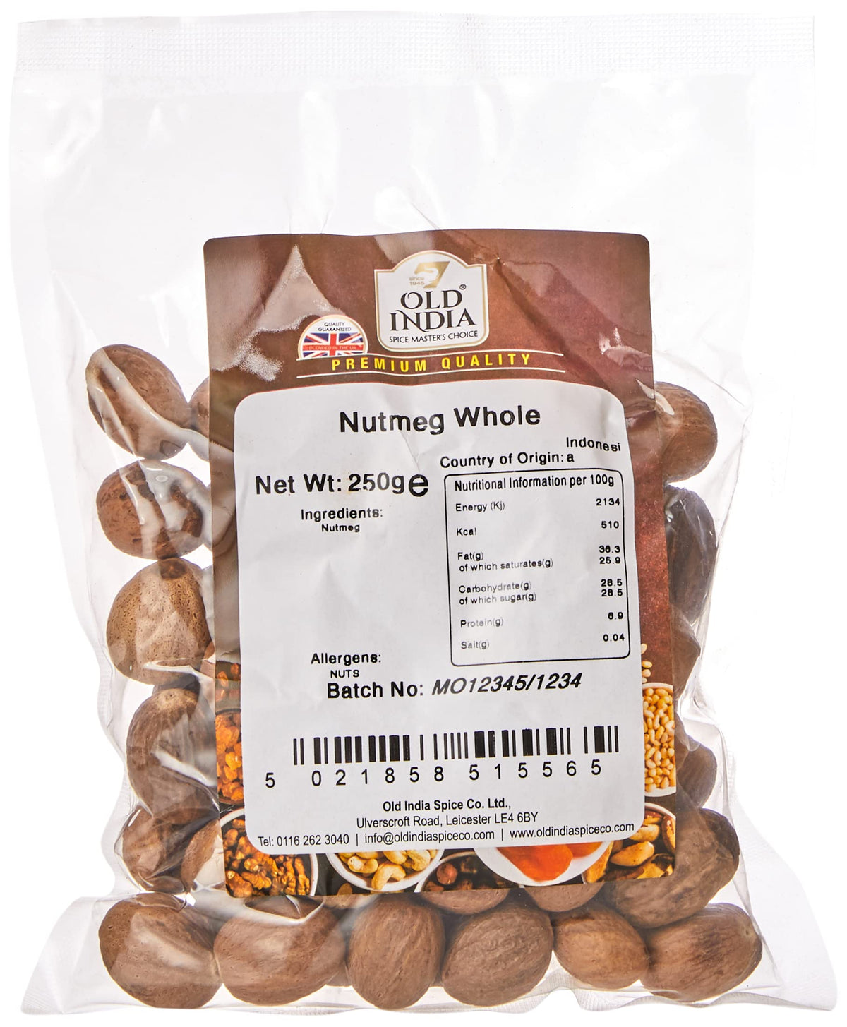 Old India Whole Nutmeg - 250g Bag | Natural, GMO-Free, Additive-Free 1