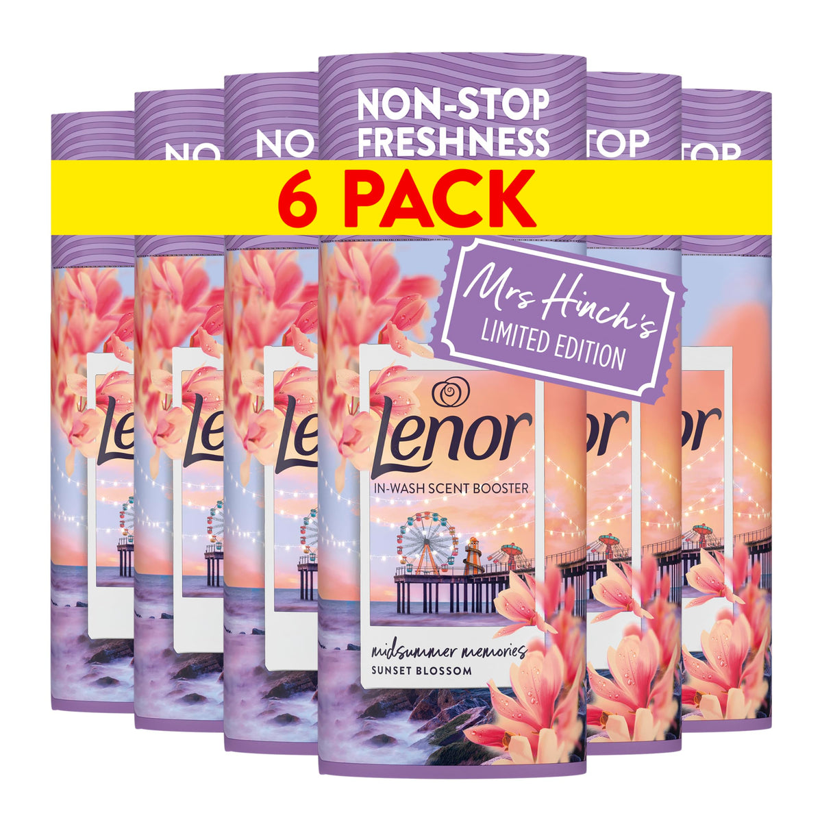 Lenor Scent Boosters - Non-Stop Freshness Up to 12 Weeks | 6 x 155g Granules | Midsummer Memories Scent