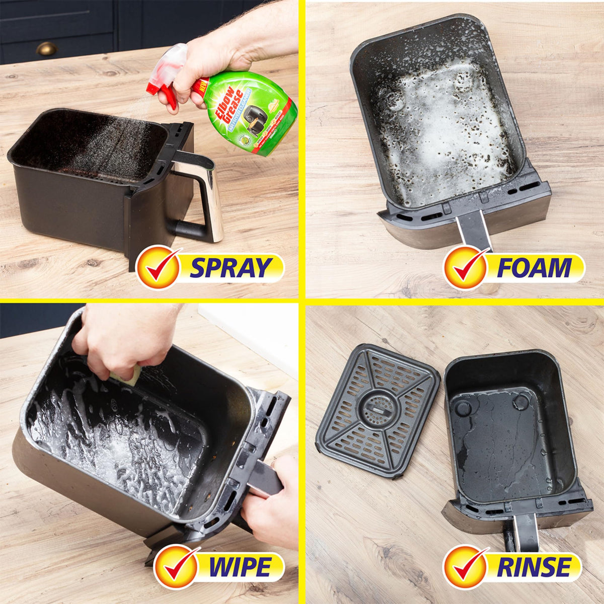 Elbow Grease Air Fryer Cleaner Spray - Cuts Grease & Grime, Lemon Scent, 500ml 4
