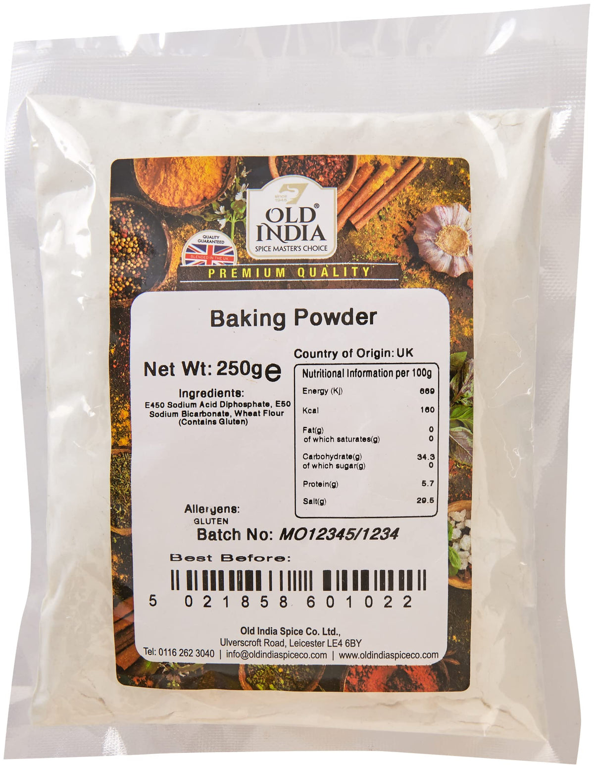 Old India Baking Powder - Natural, Additive-Free, GMO-Free | 250g 1