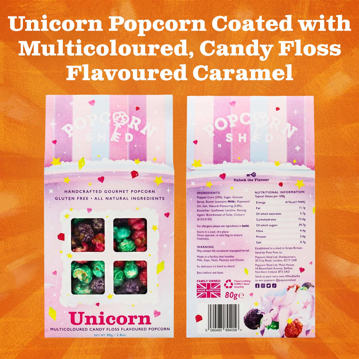 Popcorn Shed Unicorn Candy Floss Gourmet Popcorn - 3 x 80g Bags 4