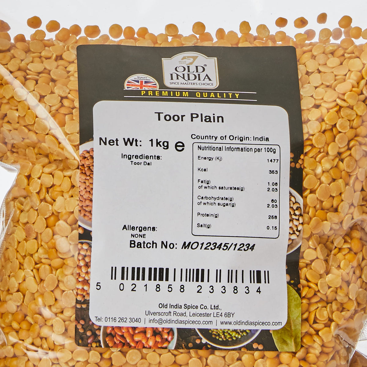 Old India Toor Dal Lentils - 1kg Bag | Natural & Additive-Free