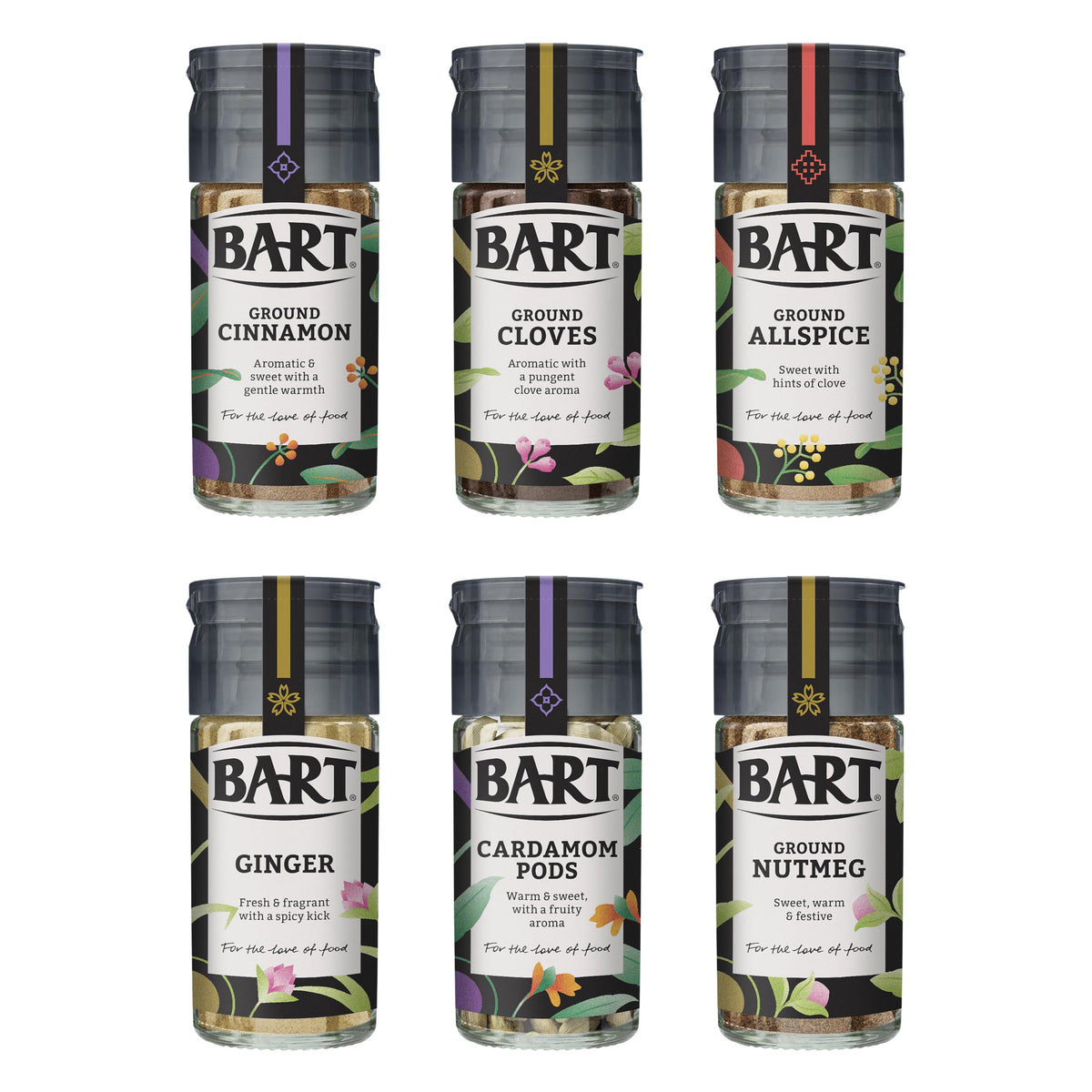 BART Baking Bundle - Ground Cinnamon, Ginger, Nutmeg, Cloves, Allspice & Cardamom Pods | Pack of 6 1
