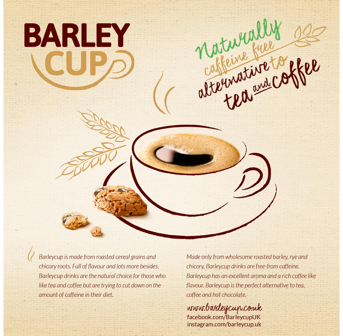 Barleycup Instant Grain Beverage - Caffeine-Free Coffee Alternative with Calcium & Vitamins, 100g 4