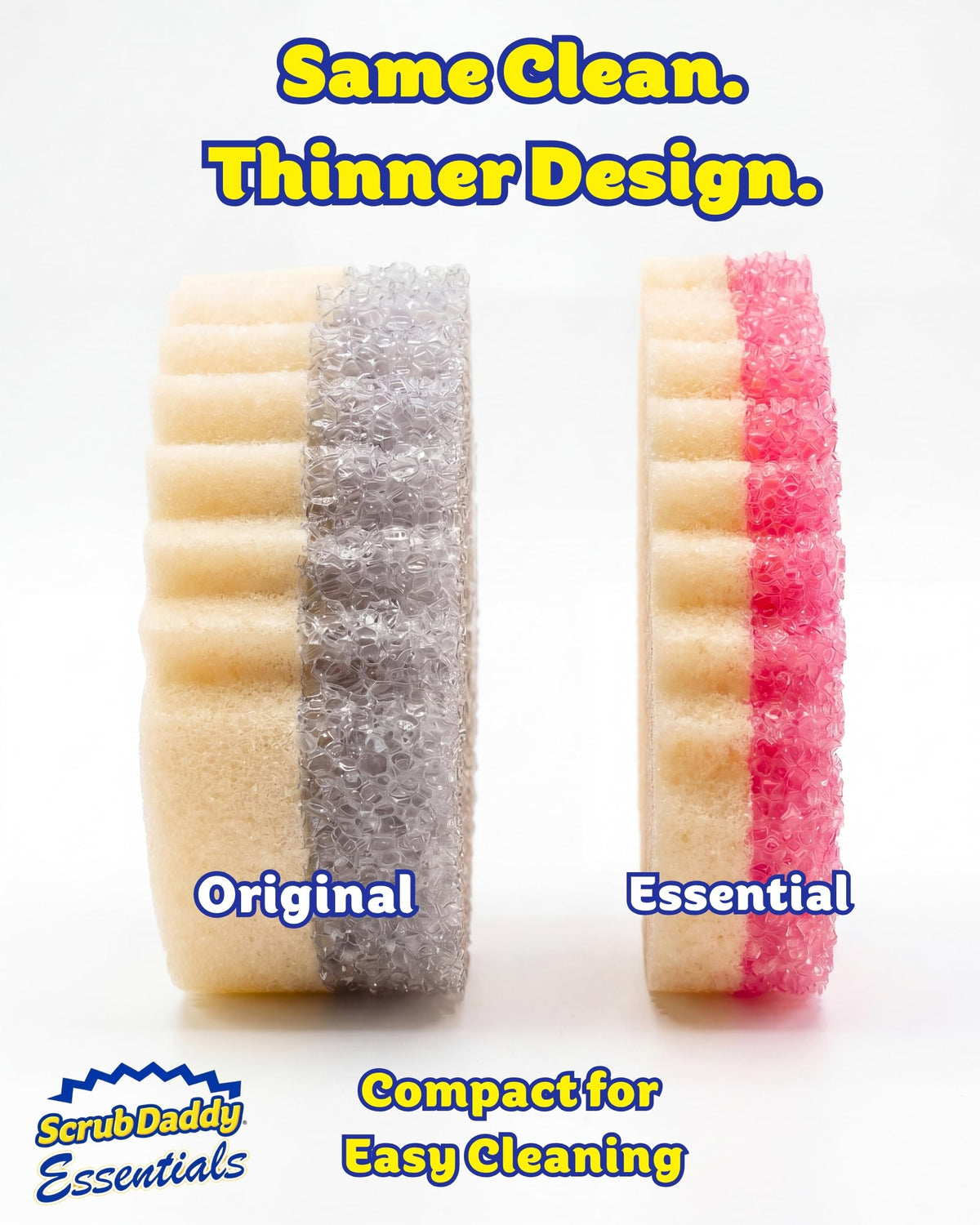 Scrub Daddy Scrub Mommy Essentials Cleaning Sponges - Pack of 4 | Non-Scratch | Dual-Sided