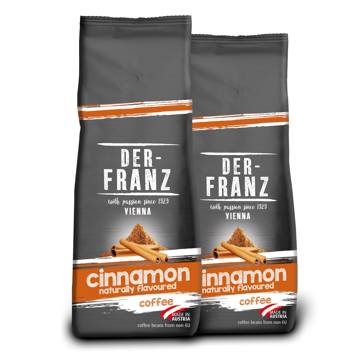 Der-Franz Cinnamon Flavoured Ground Coffee - 1000g (2 x 500g Packs)