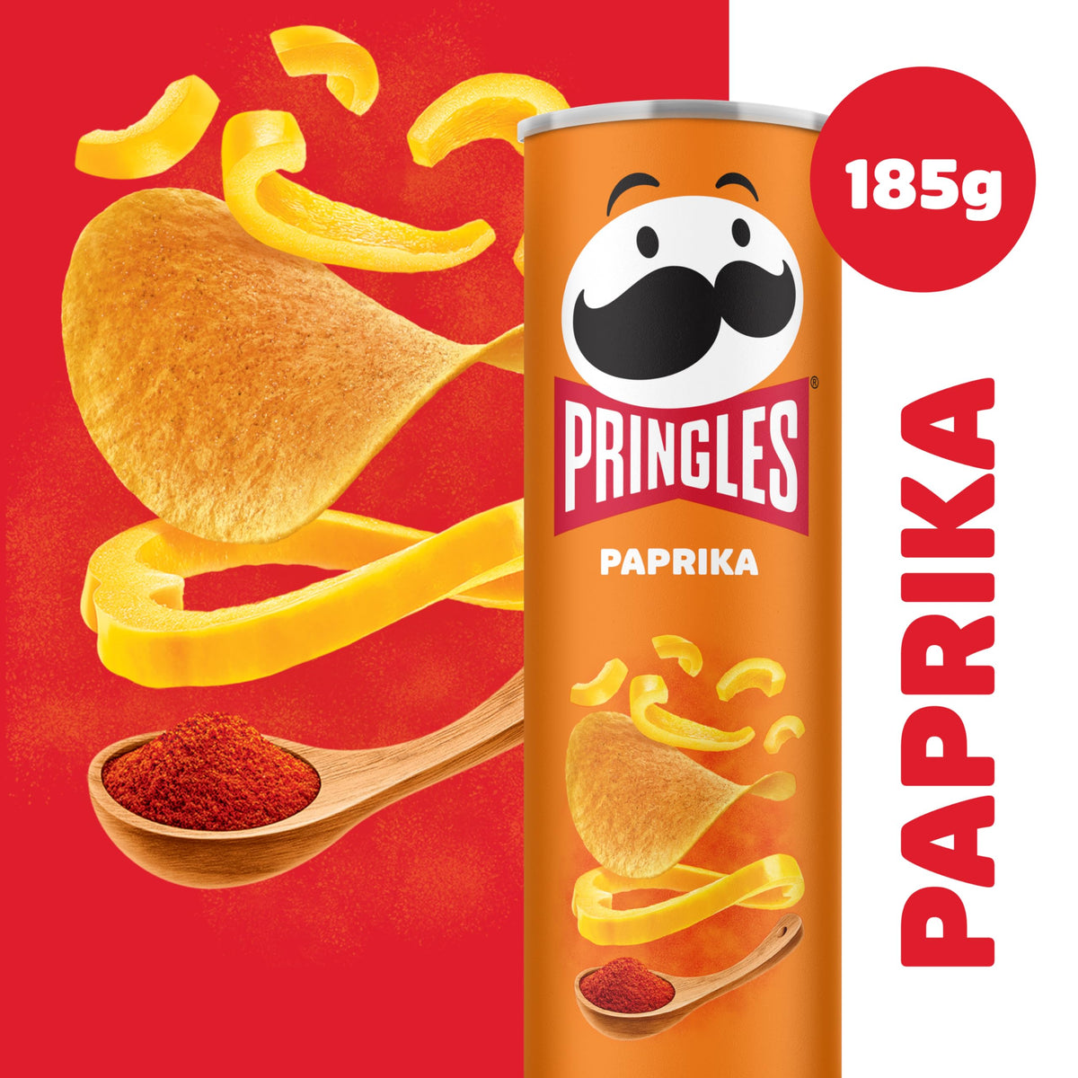 Pringles Paprika Crisps 185g (Pack of 4) 3