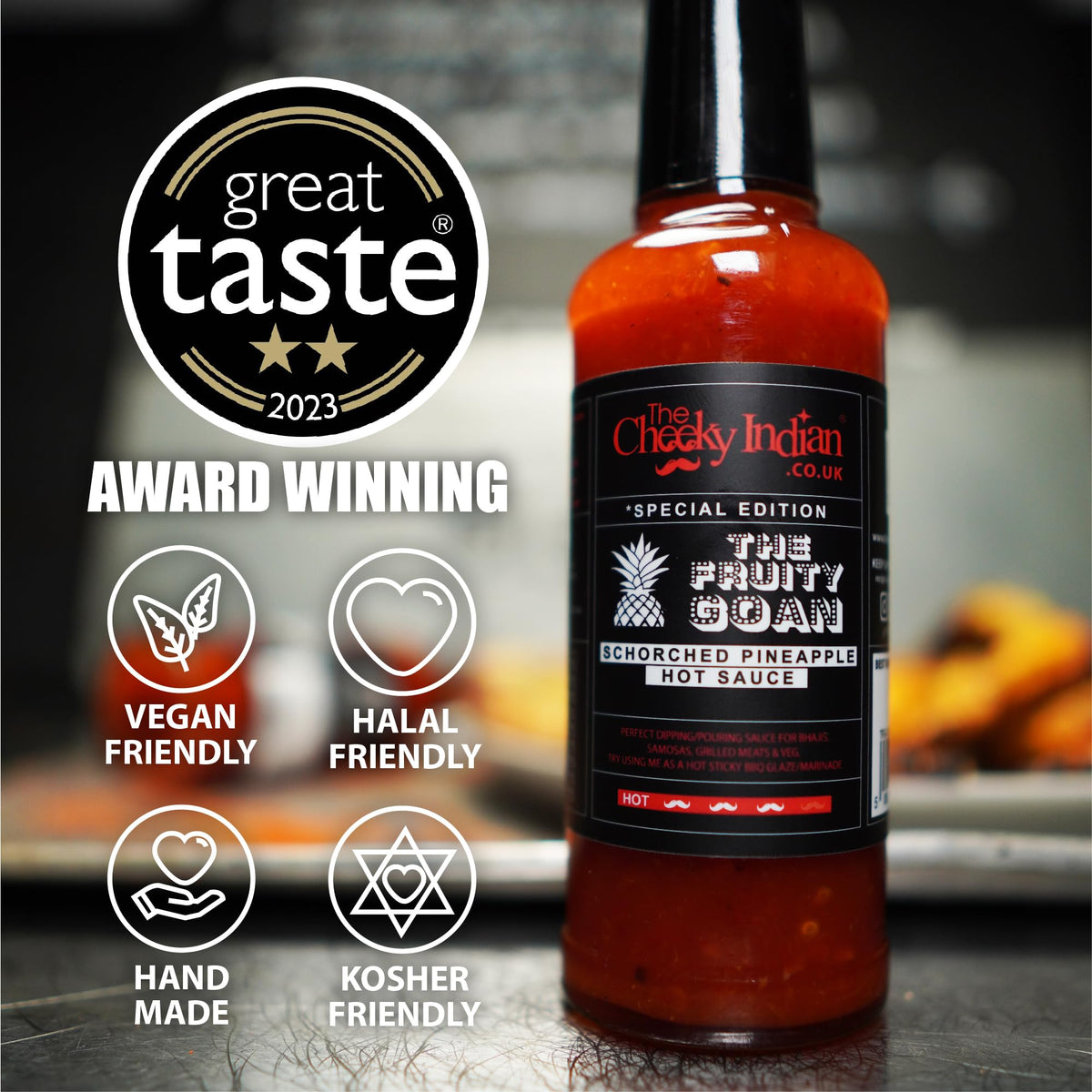 THE CHEEKY INDIAN Fruity Goan Hot Sauce - Scorched Pineapple & Scotch Bonnet | 179g 3