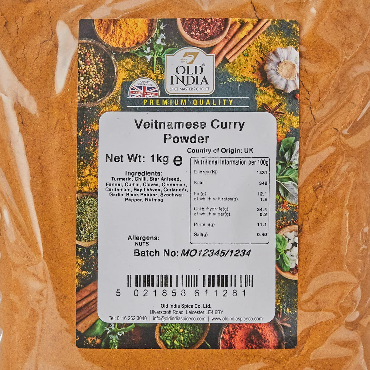 Old India Curry Powder - 1kg Natural Spice Blend