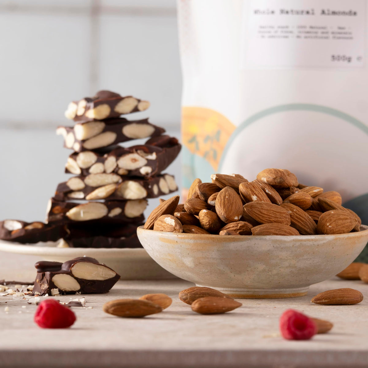Wholefood Earth Whole Natural Almonds - 250g | GMO Free | High Fibre 3