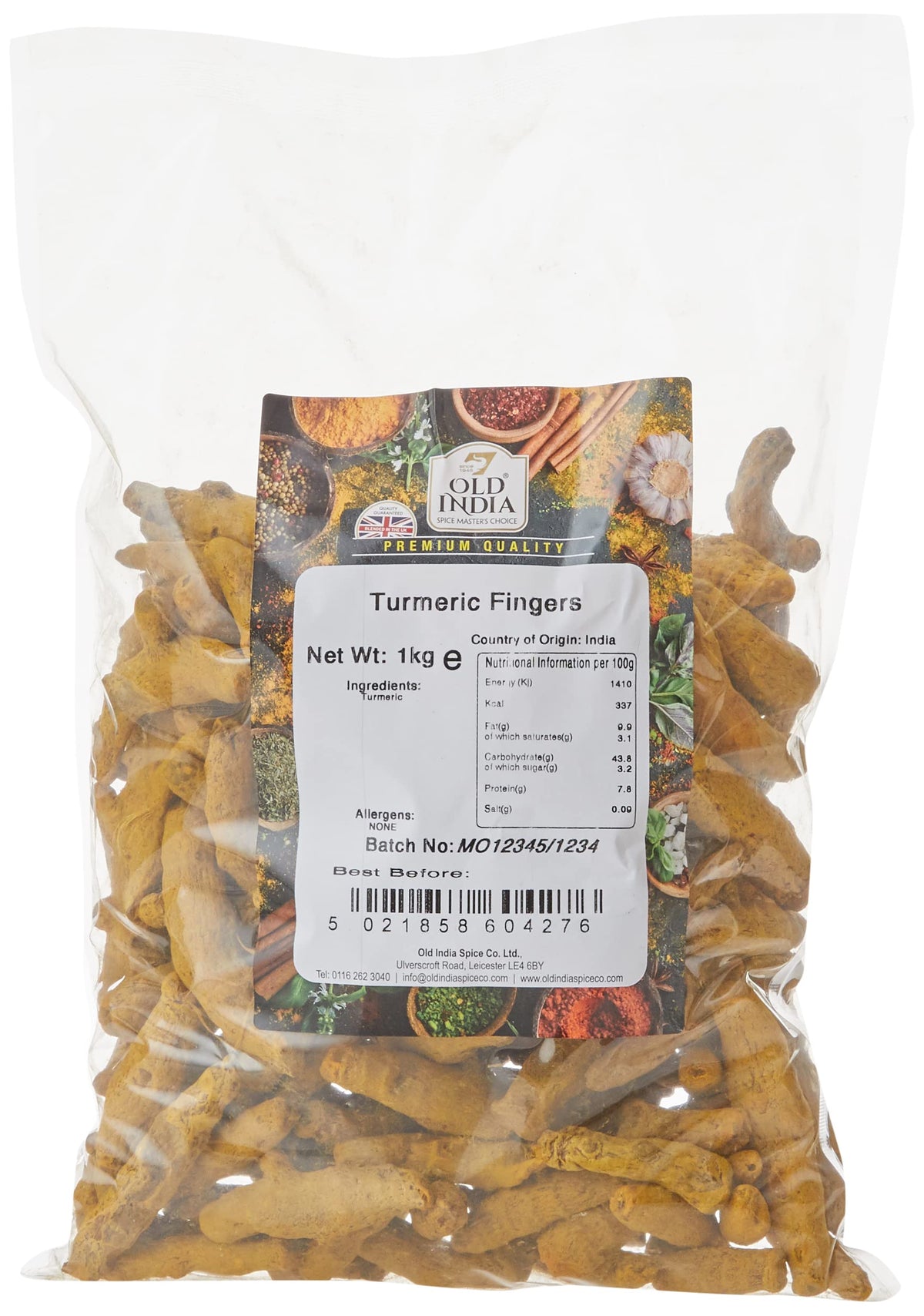 Old India Turmeric Fingers - 1kg Whole Spice 1