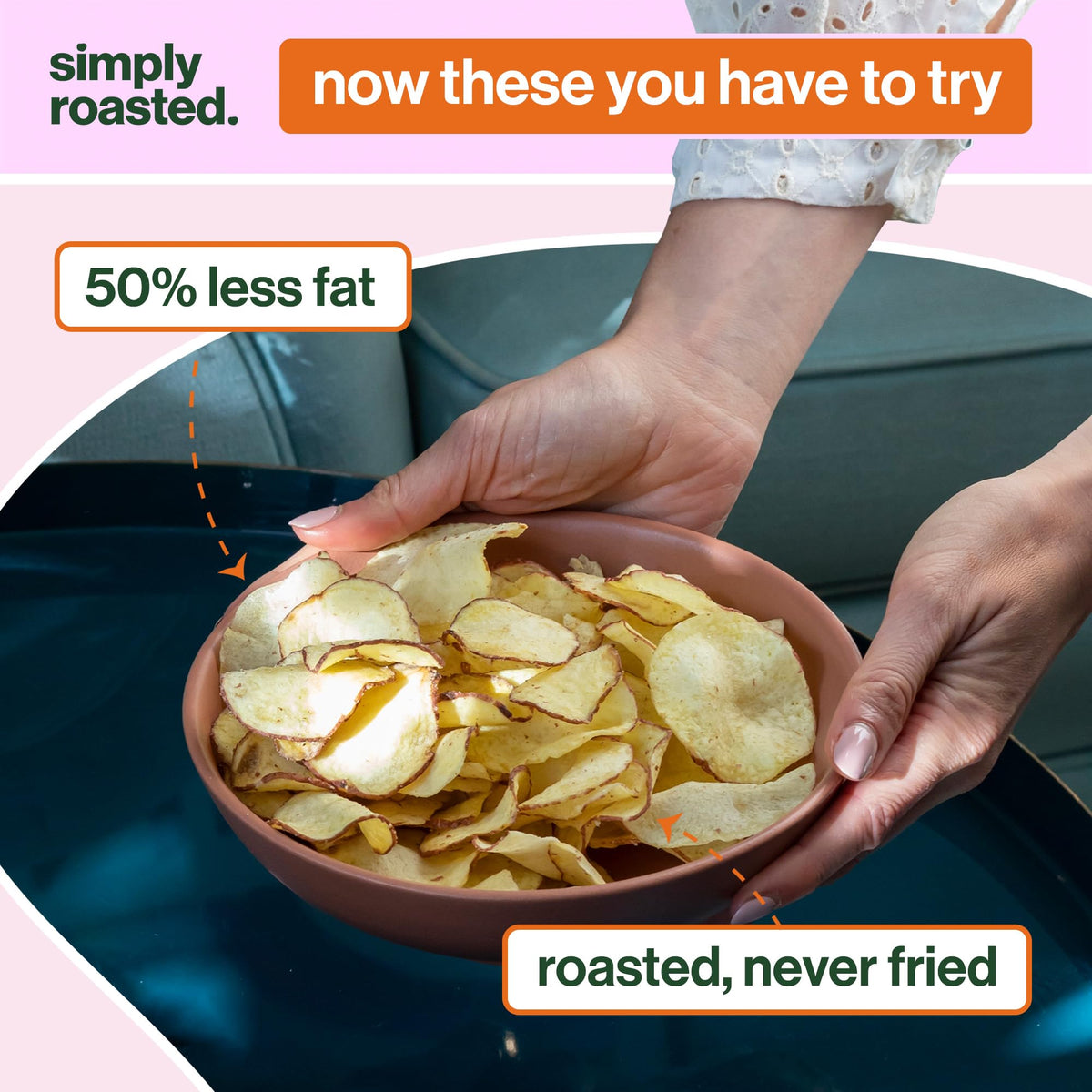 Simply Roasted Sour Cream & Chive Crisps - 6 x 93g Sharer Bags | Roasted, Not Fried 3