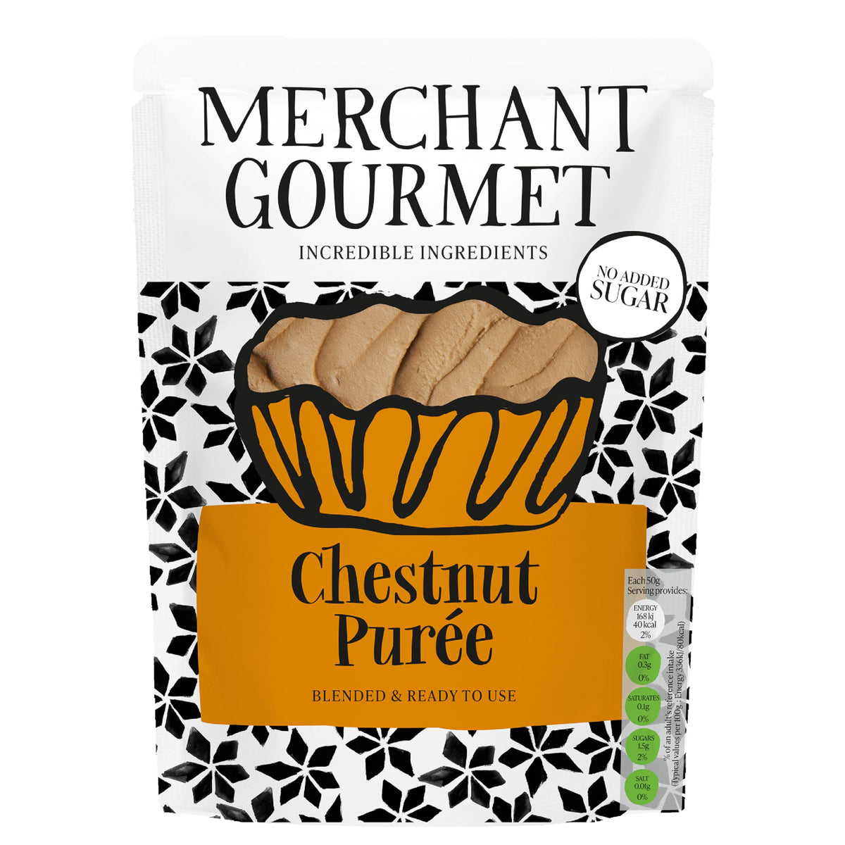 Merchant Gourmet Chestnut Purée - Rich & Smooth | 200g Pouches (6-Pack)