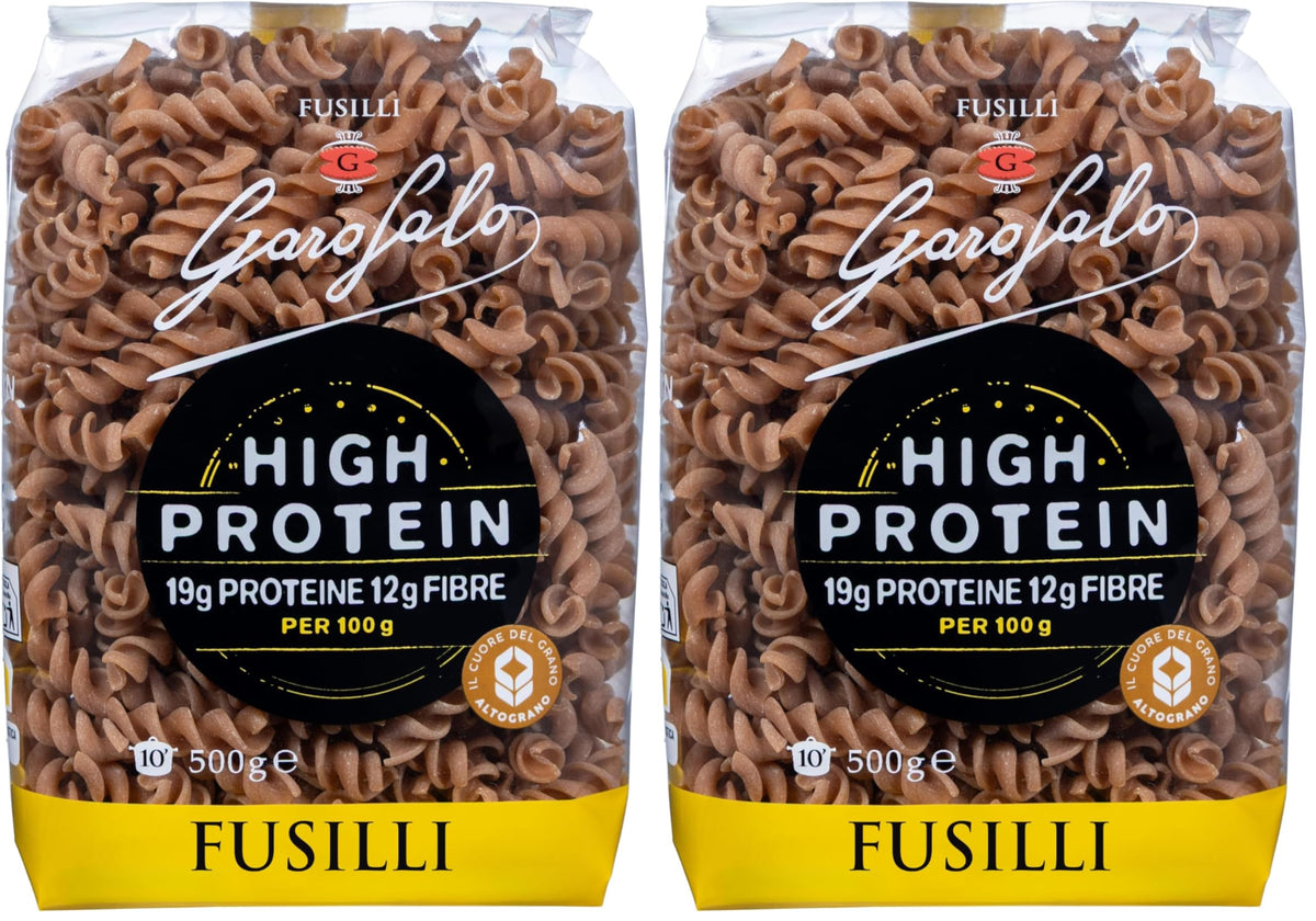 Garofalo High Protein Fusilli Pasta - 19g Protein per 100g | Premium Durum Wheat Semolina | 1kg Pack