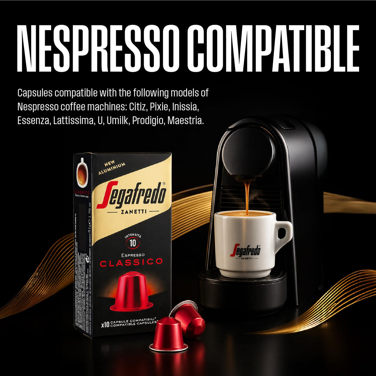 Segafredo Zanetti Classico Coffee Capsules - Intensity 10 Medium Roast | 10 Count Pack 6