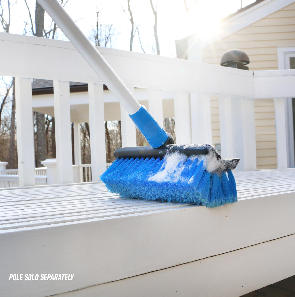 Unger Bi-Level Soft Wash Brush - 10' Length | Soft Bristles | Lock-On Compatible 4