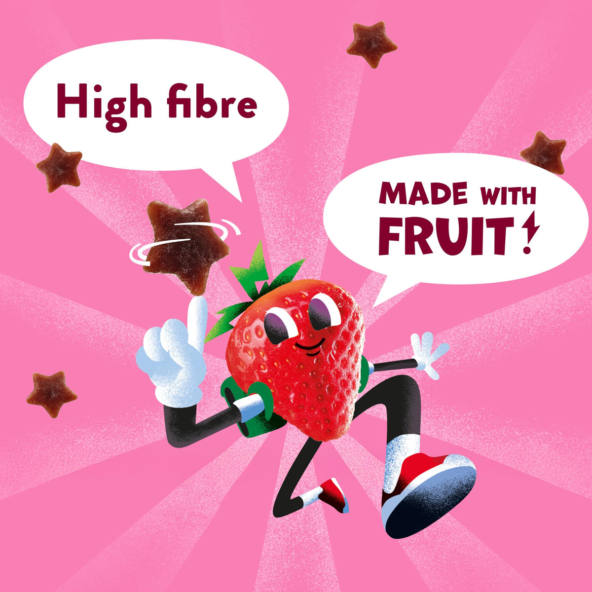 Goodies Strawberry Fruity Gummies - Made with Real Fruit, High in Fibre, Gluten-Free | 12 x 17g Multipack 3