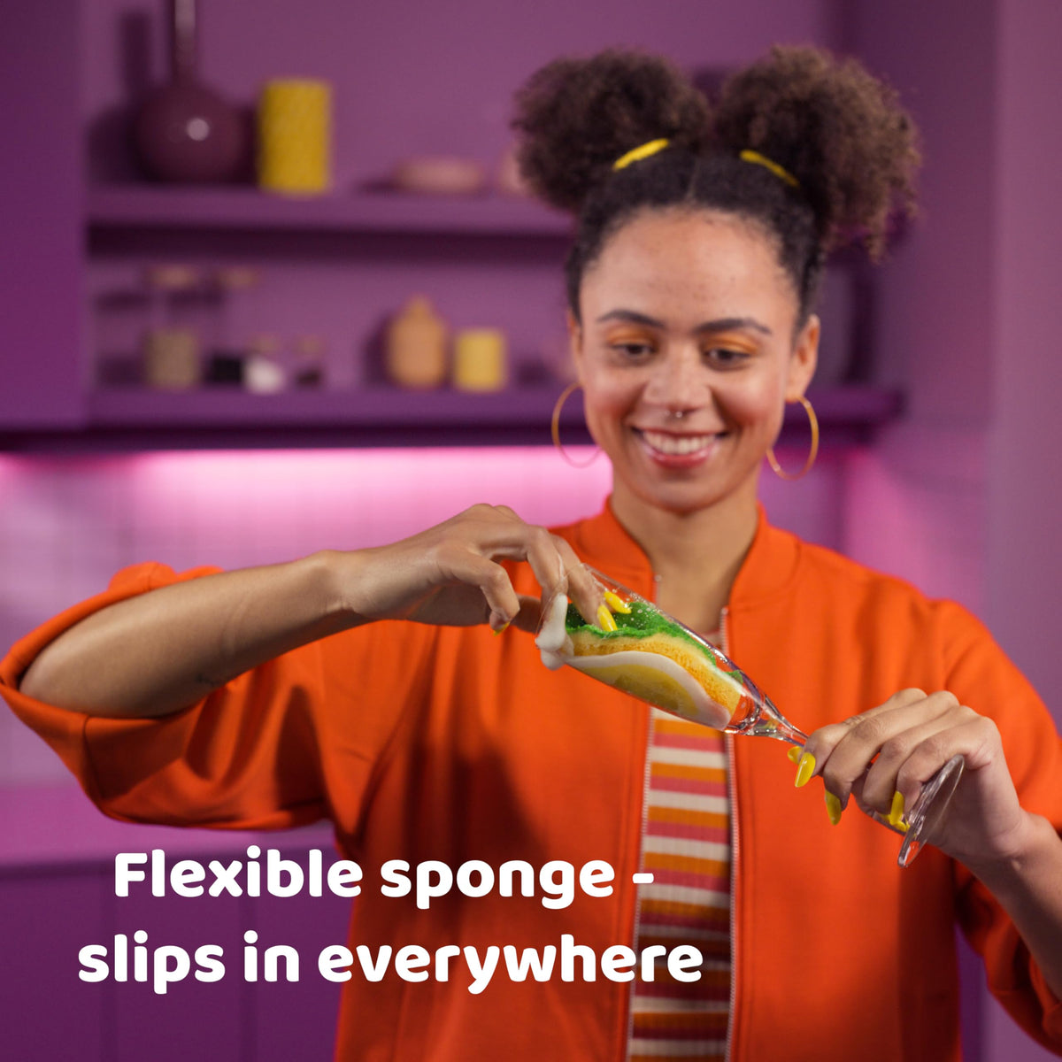 Vileda Punch Fruit-Shaped Sponge Scourers - 4 Pack (Lemon x2, Orange, Apple) 6