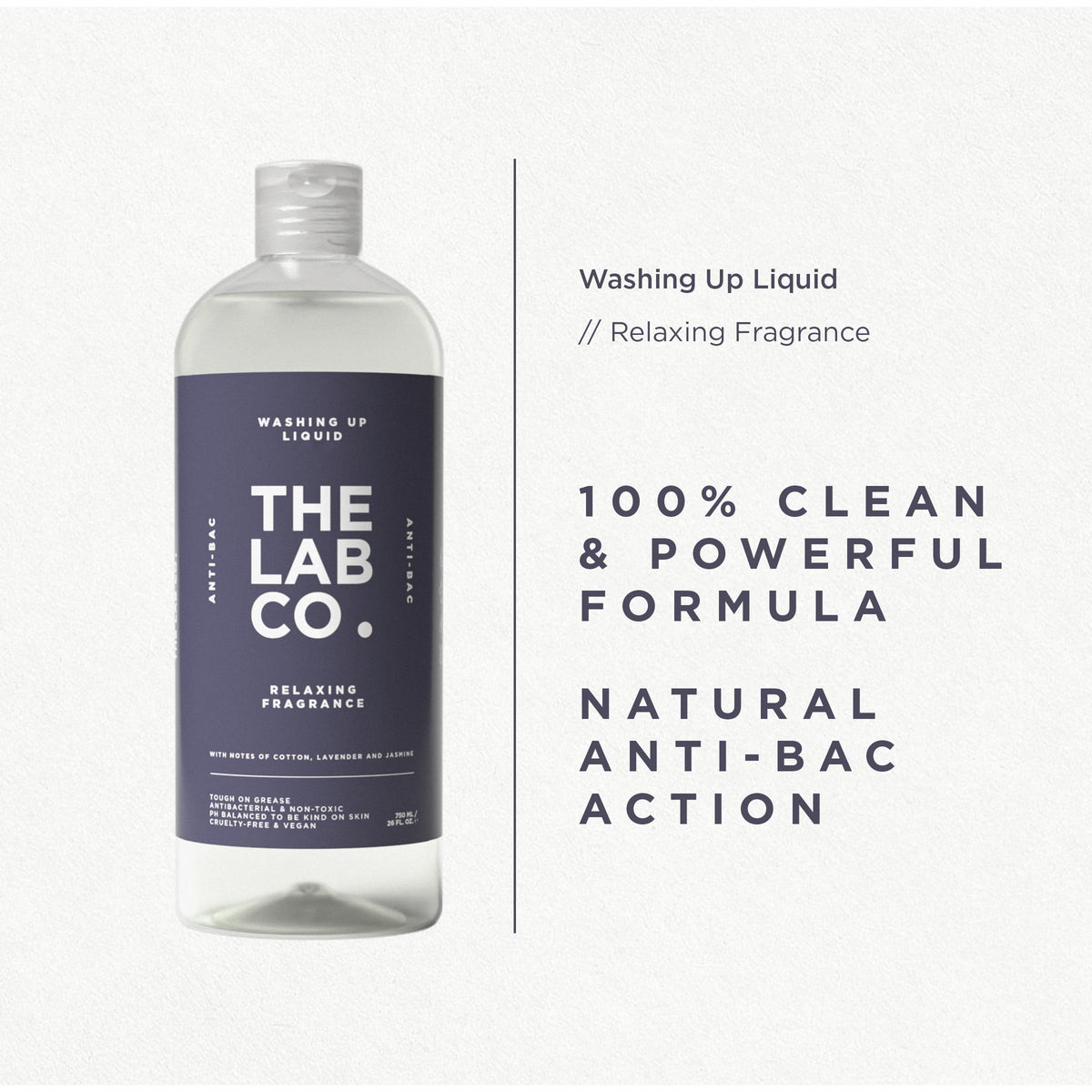 The Lab Co. Antibacterial Washing-Up Liquid - Tough on Grease, Gentle on Skin | 750 ml