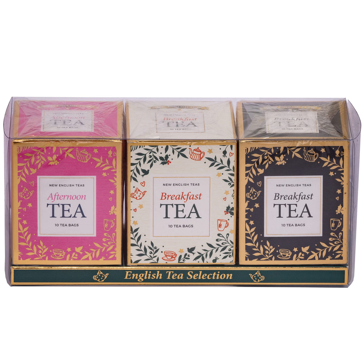 New English Teas Festive Tea Carton Gift Pack - 30 Teabags | Black Tea | Christmas Designs 2