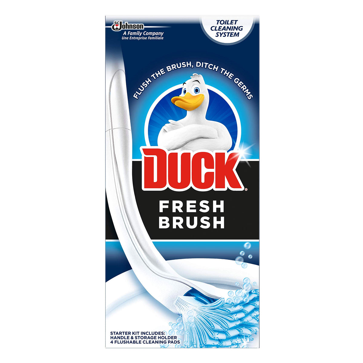 Duck Fresh Brush Toilet Cleaning System - Hygienic Flushable Cleaning Heads | 2 Count Pack