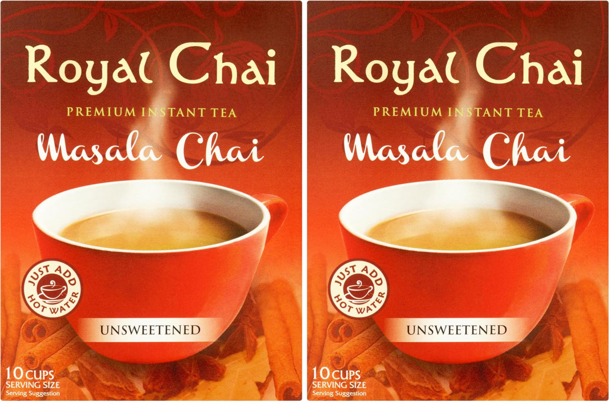 Royal Chai Masala Instant Indian Tea - Unsweetened, 20 Sachets, 360g