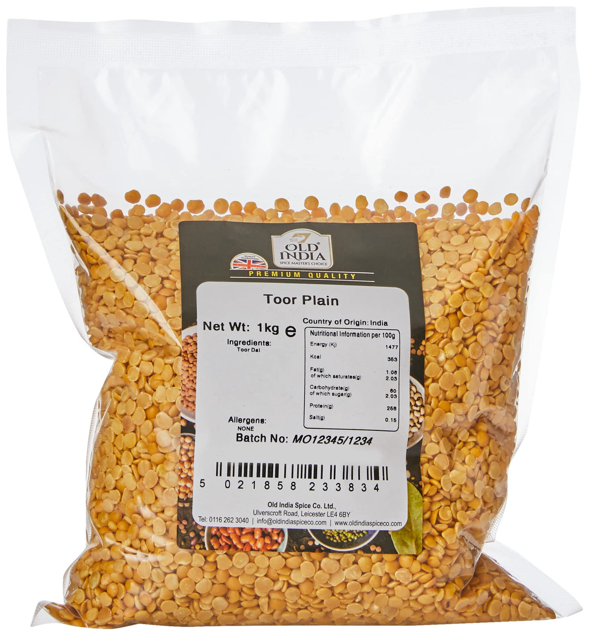 Old India Toor Dal Lentils - 1kg Bag | Natural & Additive-Free