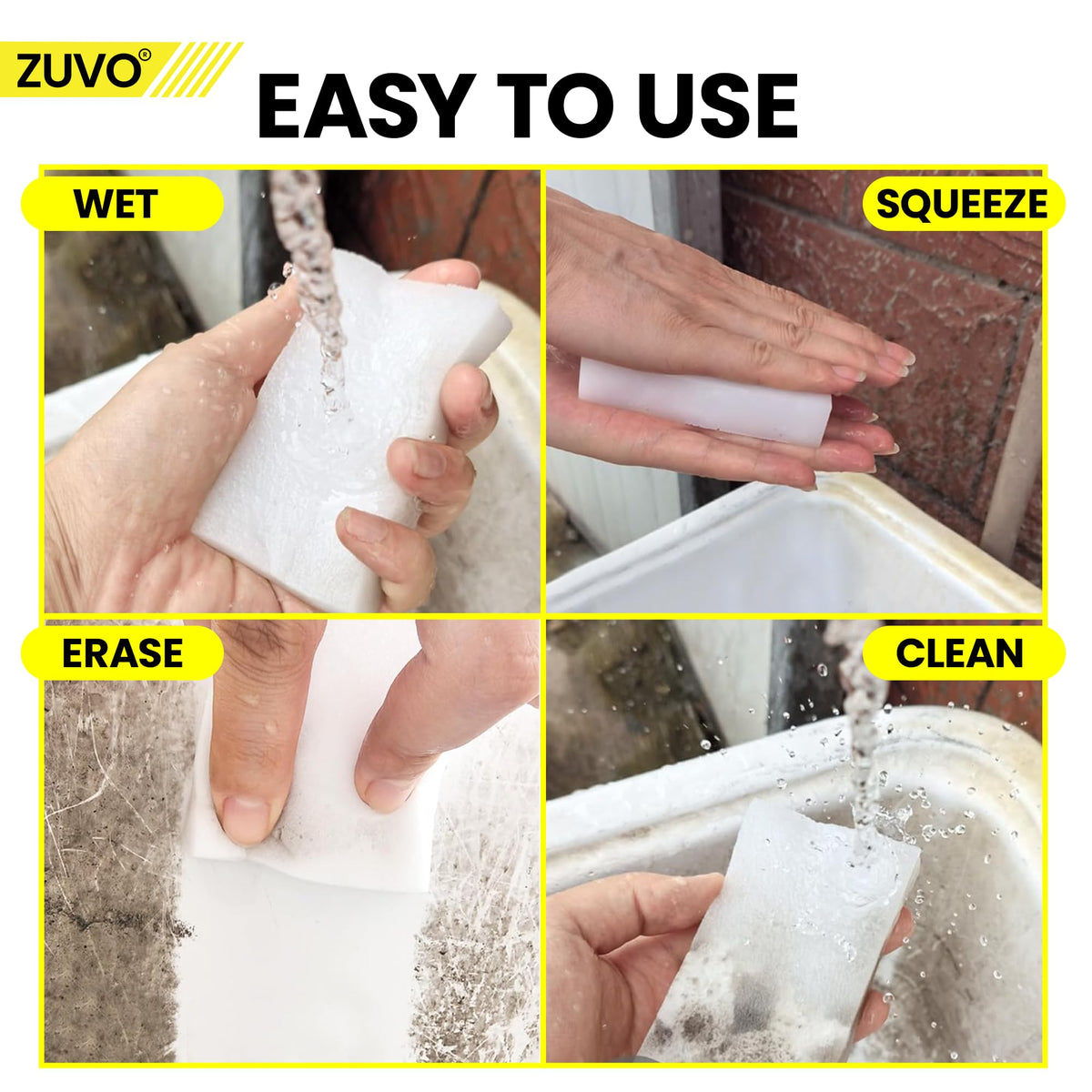 Zuvo Magic Eraser Sponge - Melamine Foam Wall & Surface Cleaner, 48 Pack 6